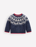 Fair isle Jumper-College Navy Marl Festive
