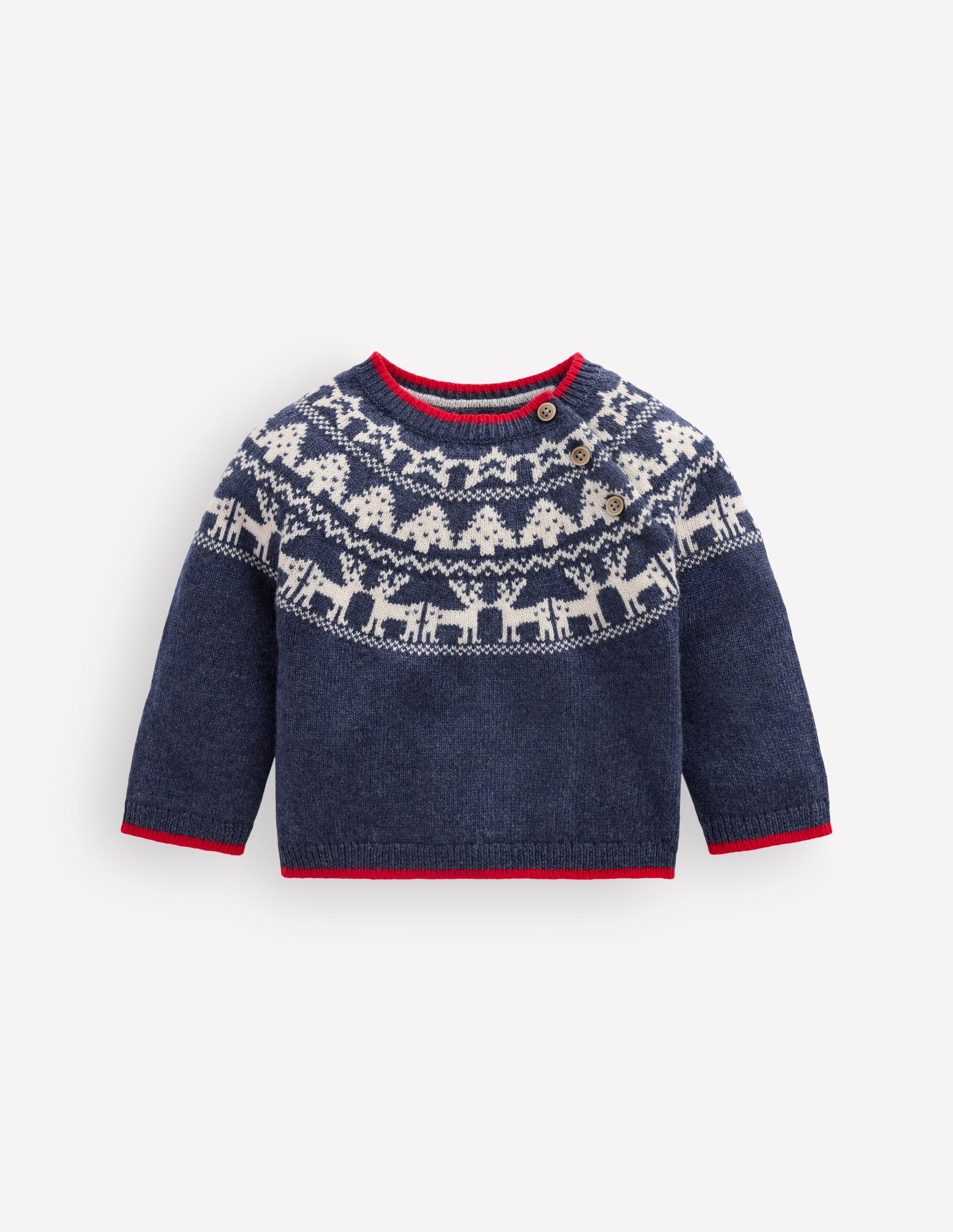 Fair isle Jumper-College Navy Marl Festive-1