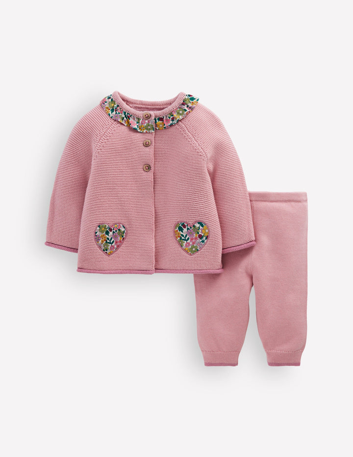 Appliqué Knitted Play Set-Vintage Pink Marl