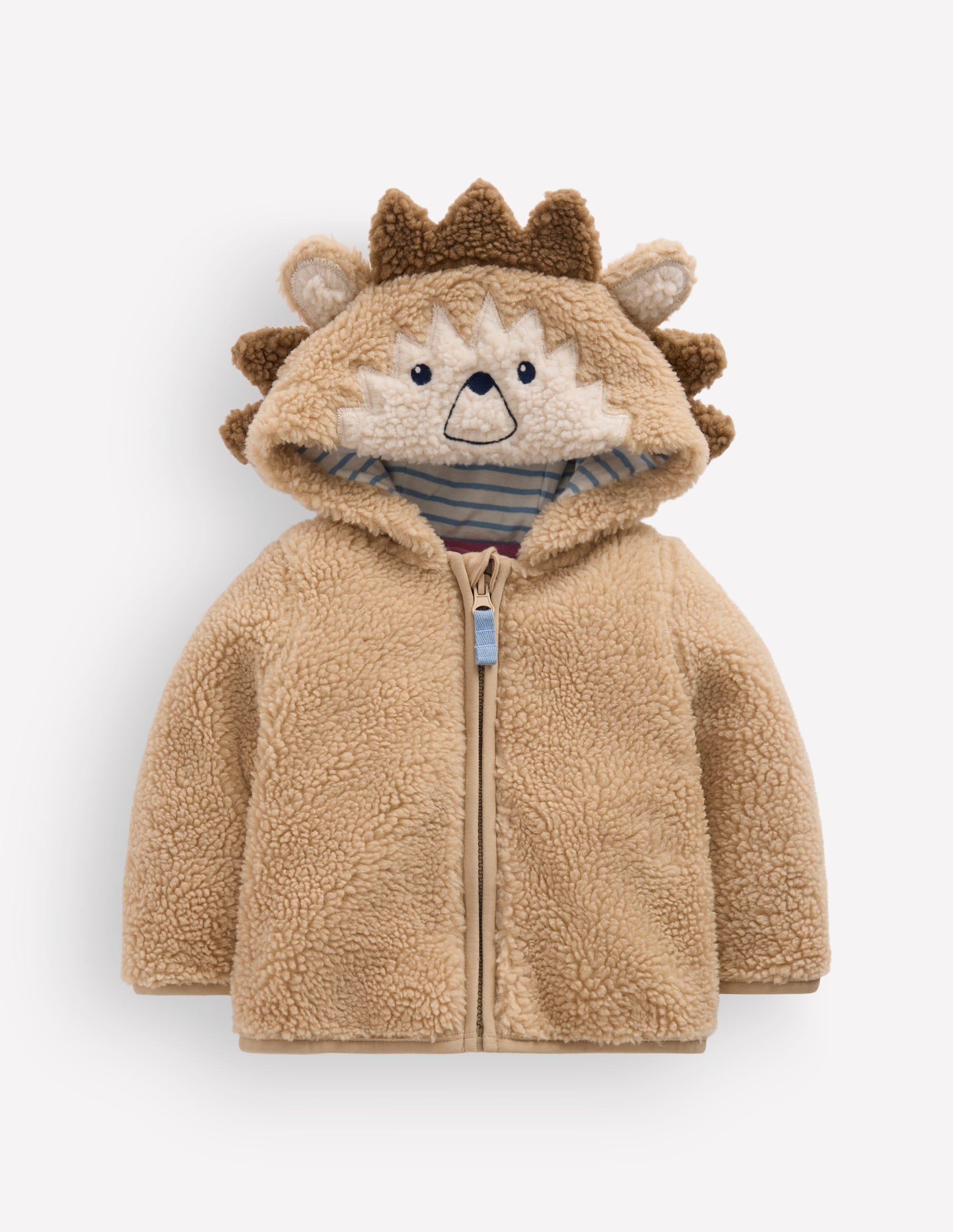 Novelty Cosy Borg Jacket-Brown Hedgehog - Image 2