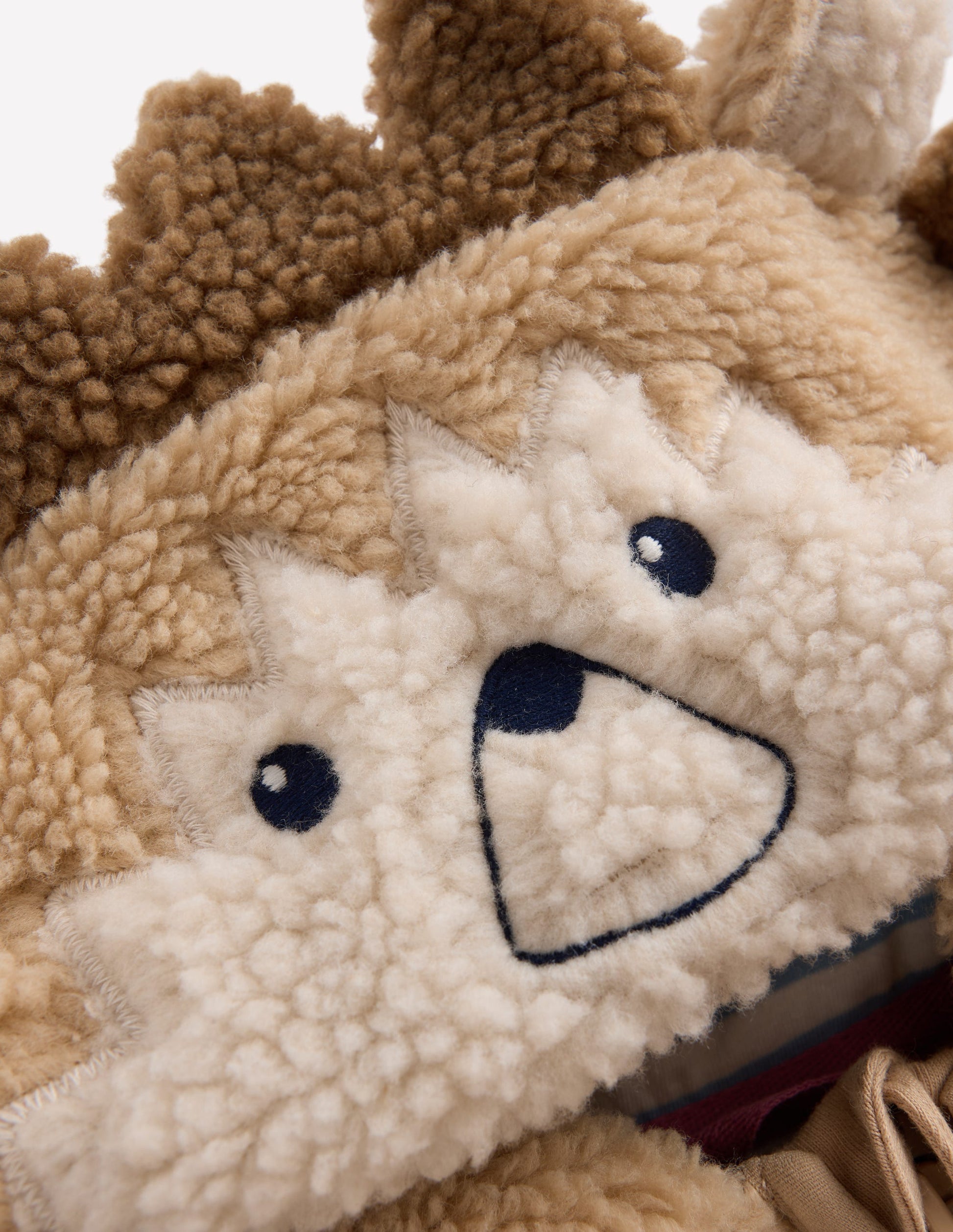 Novelty Cosy Borg Jacket-Brown Hedgehog-4