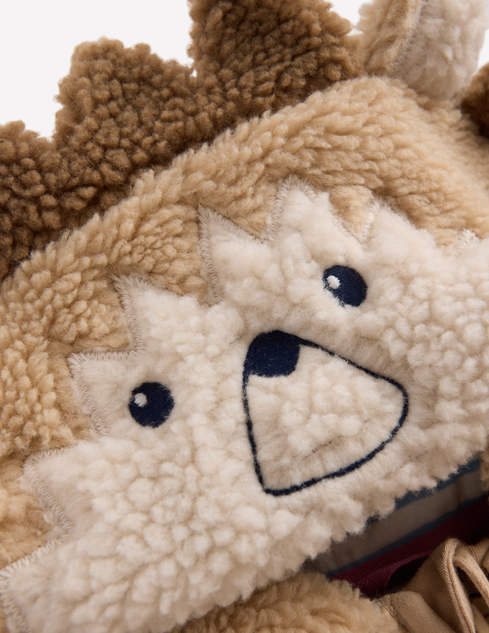 Novelty Cosy Borg Jacket-Brown Hedgehog - Image 4