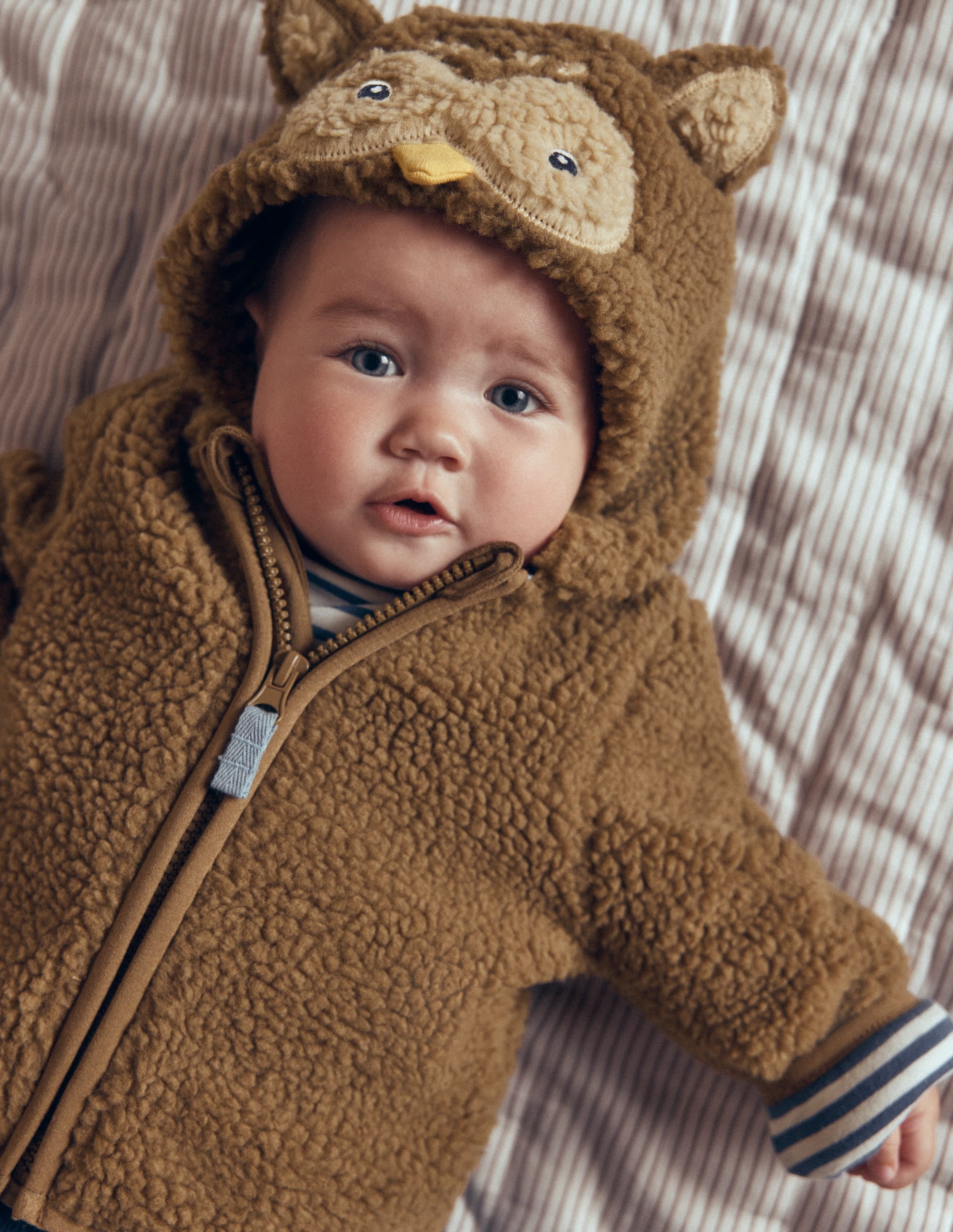 Novelty Cosy Borg Jacket-Brown Owl - Image 1