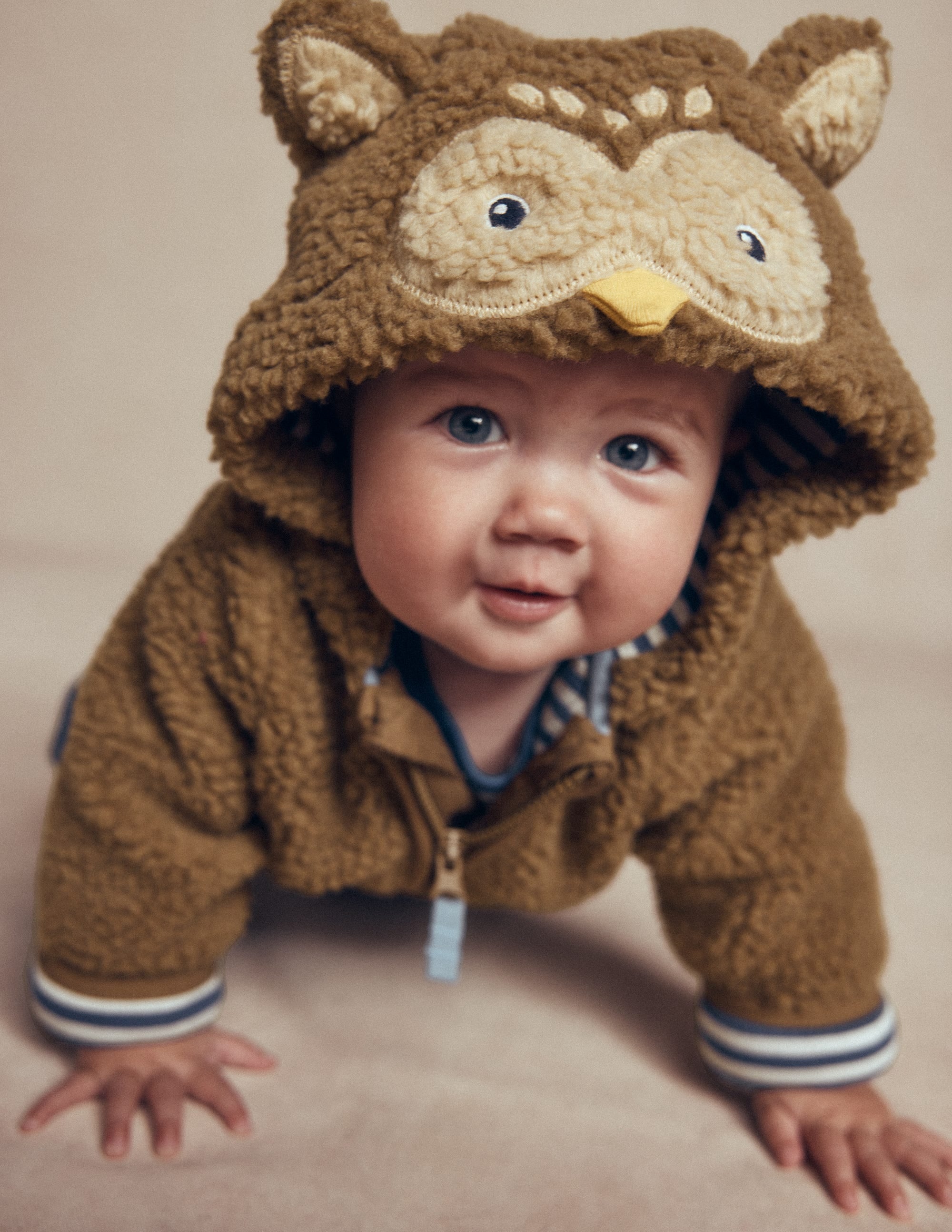 Novelty Cosy Borg Jacket-Brown Owl - Image 3