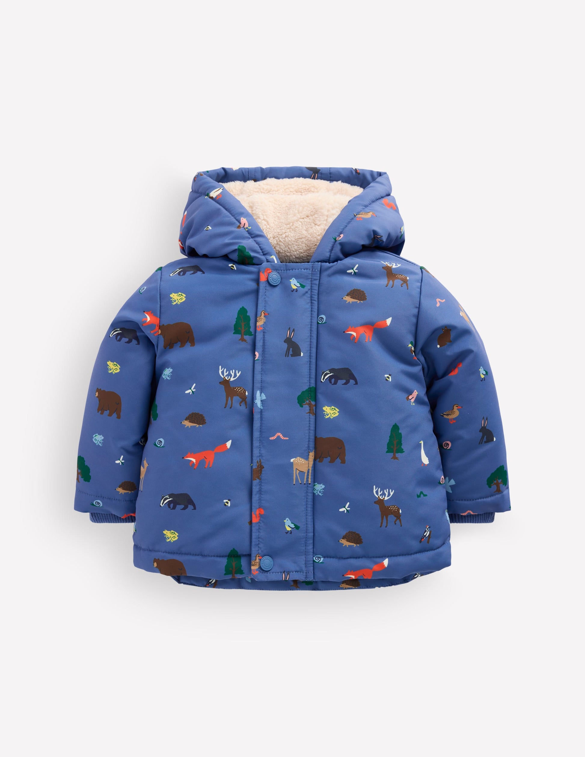 3-in-1 Shower Resistant Coat-Bluejay Woodland Animals-1