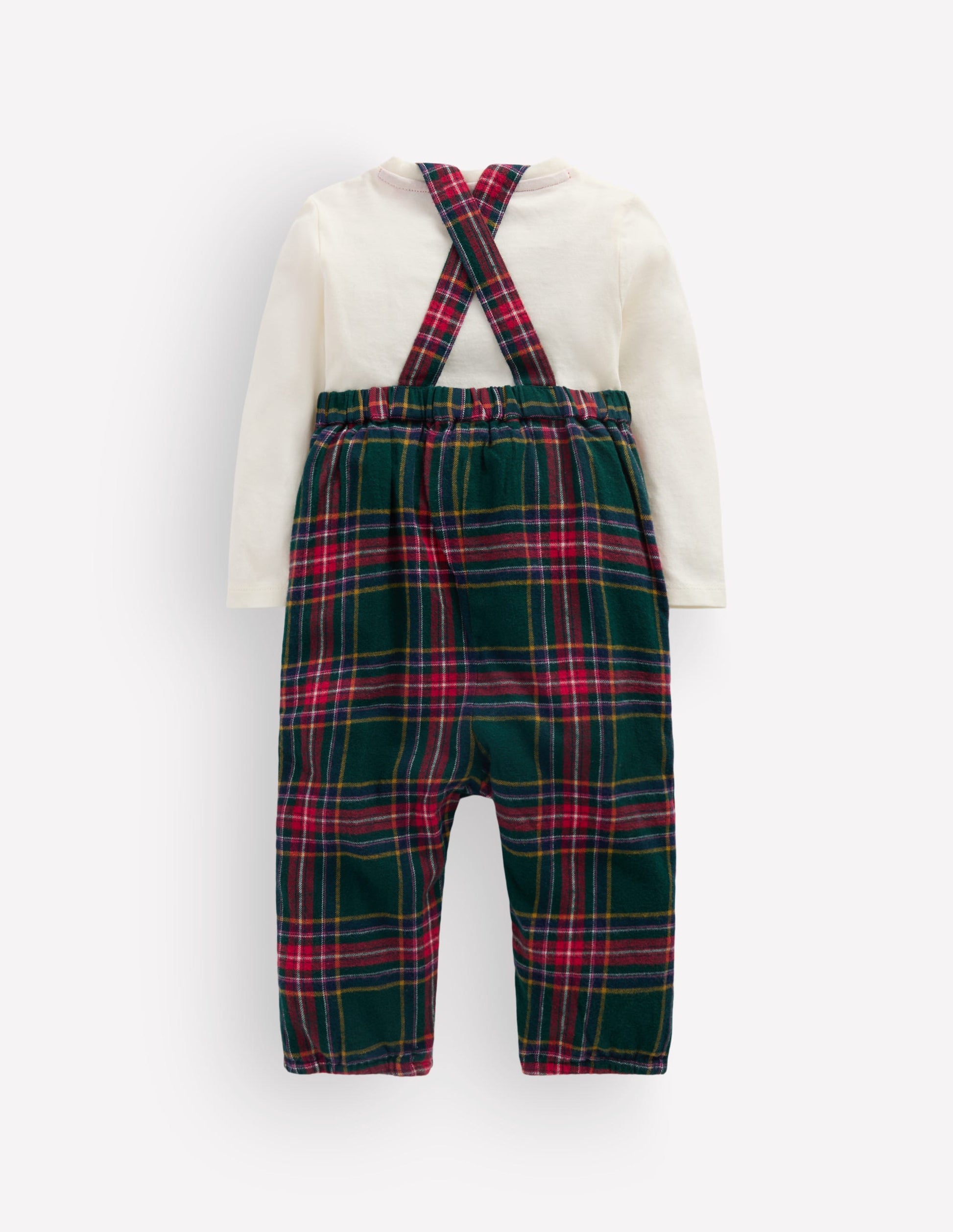 Front Pocket Romper Set-Green Family Check-3