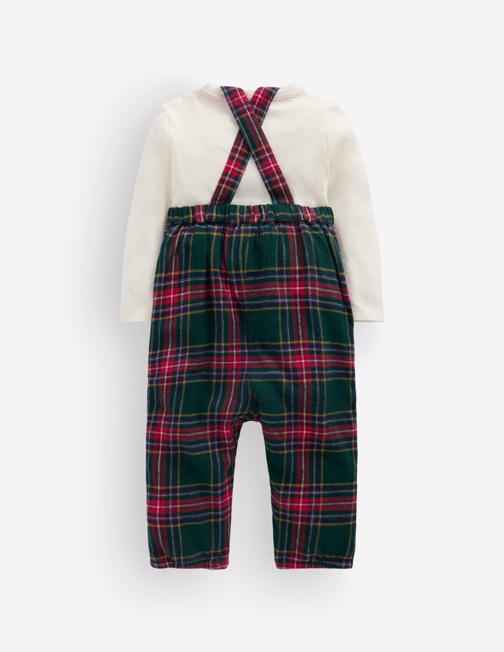 Front Pocket Romper Set-Green Family Check - Image 3