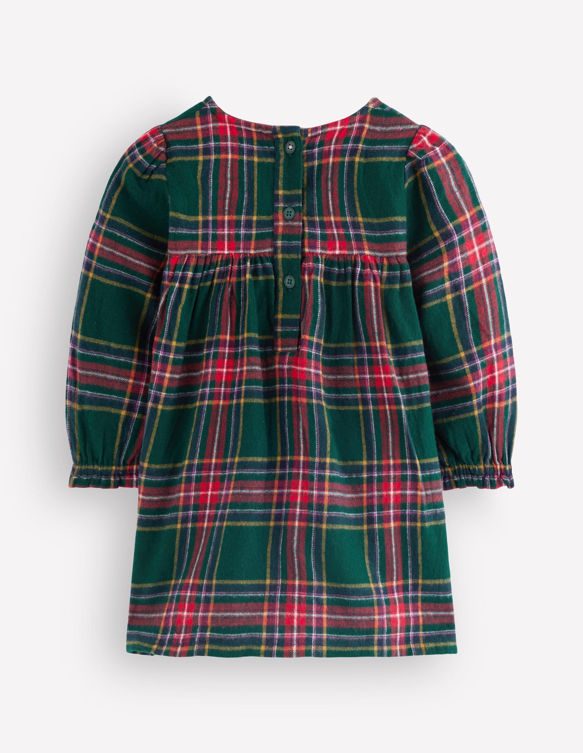 Smocked Occasion Dress-Green Family Check-7