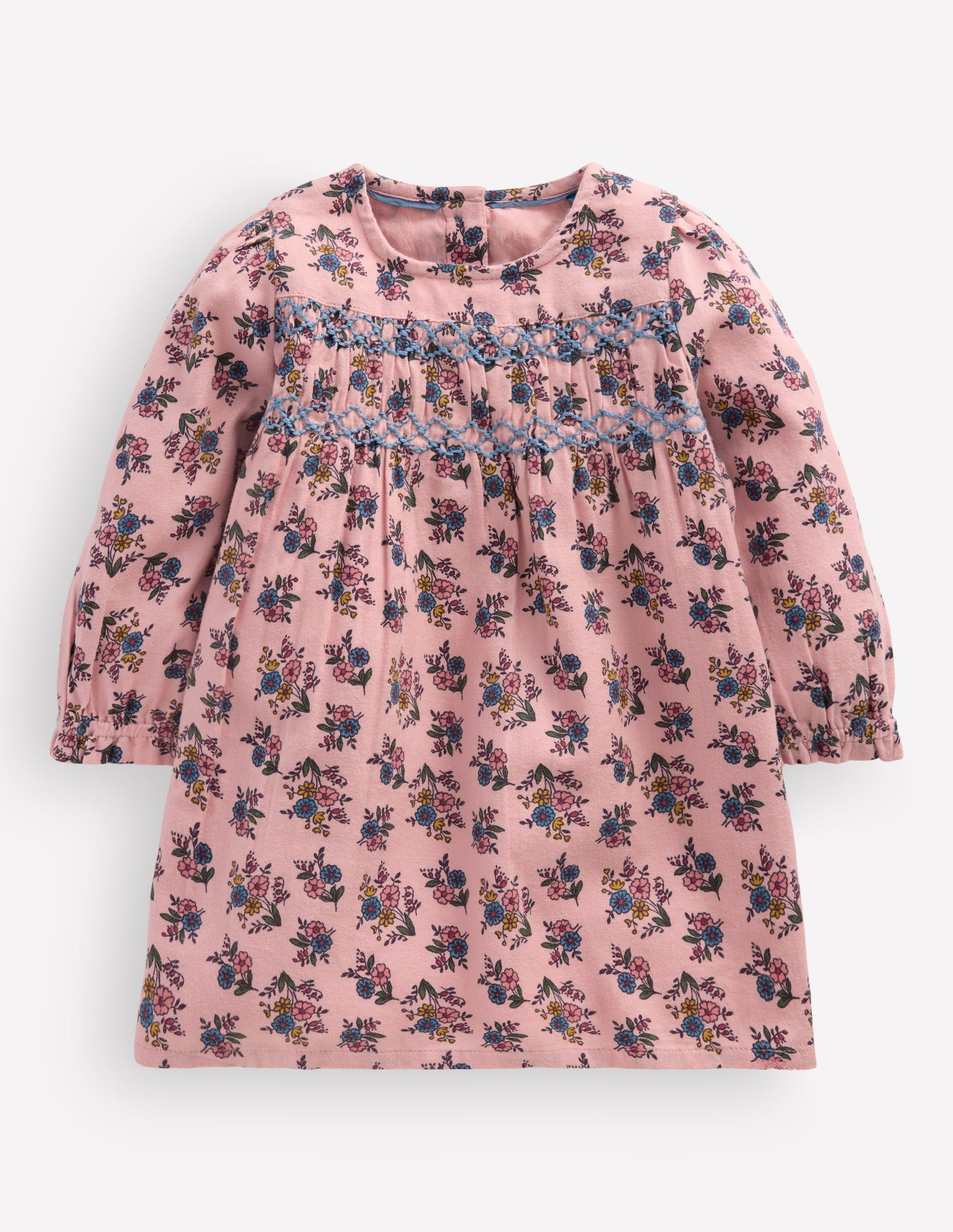 Smocked Occasion Dress-Pink Sprouting Garden-2