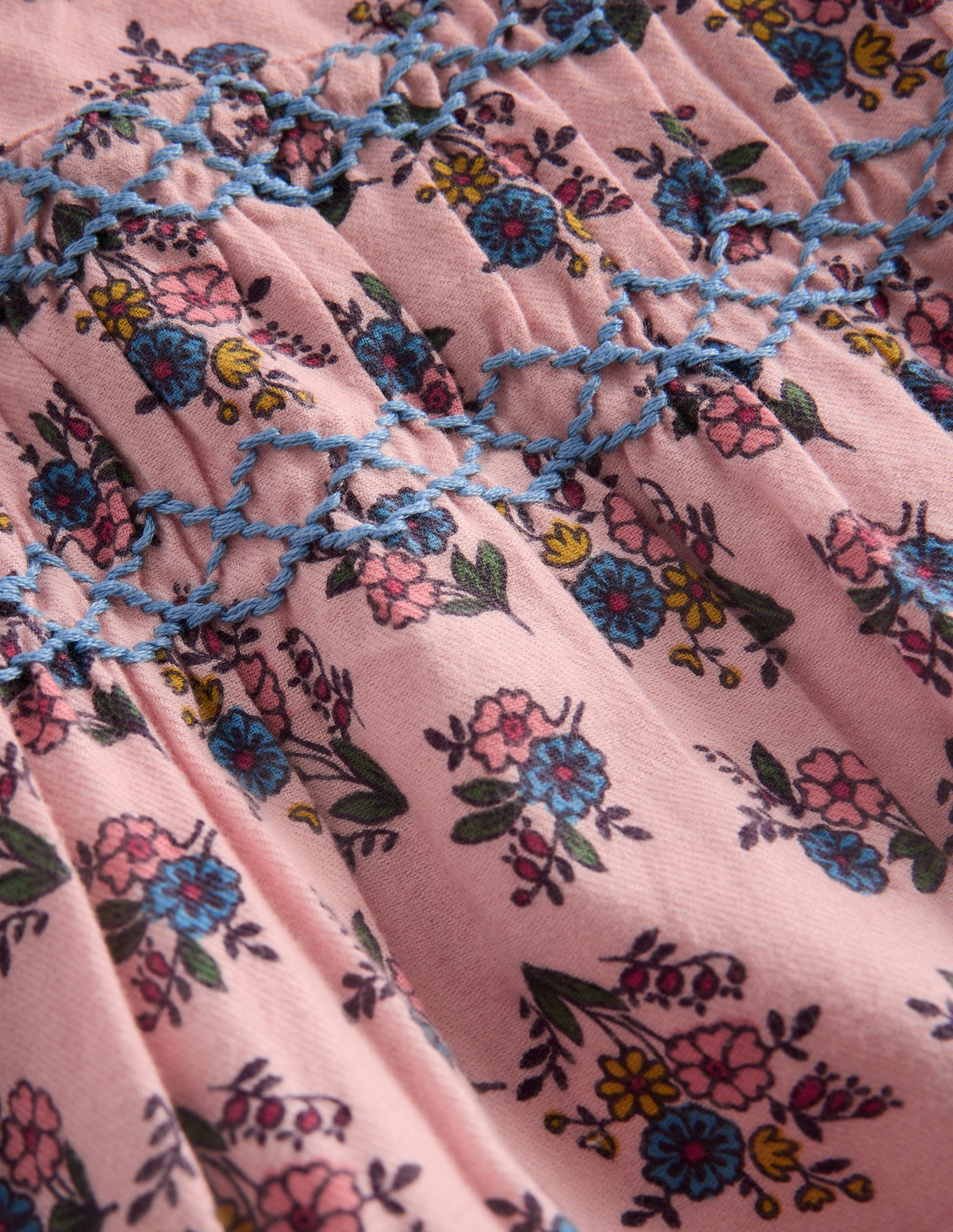 Smocked Occasion Dress-Pink Sprouting Garden-4