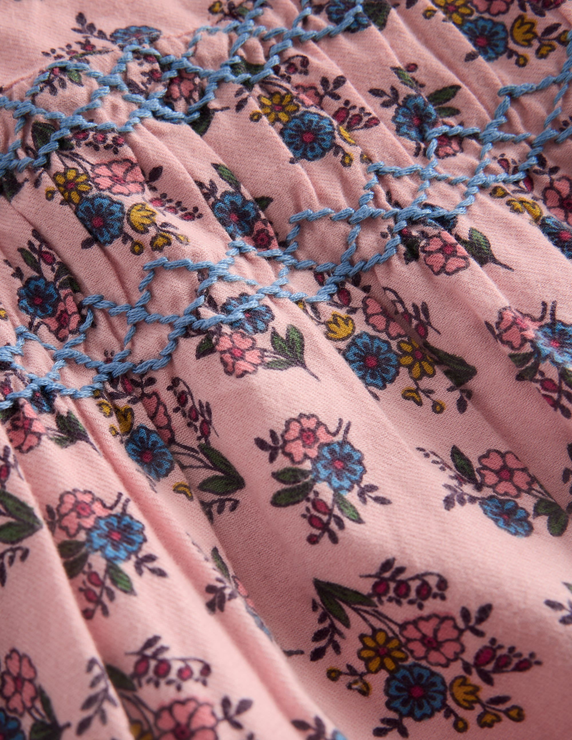 Smocked Occasion Dress-Pink Sprouting Garden - Image 4