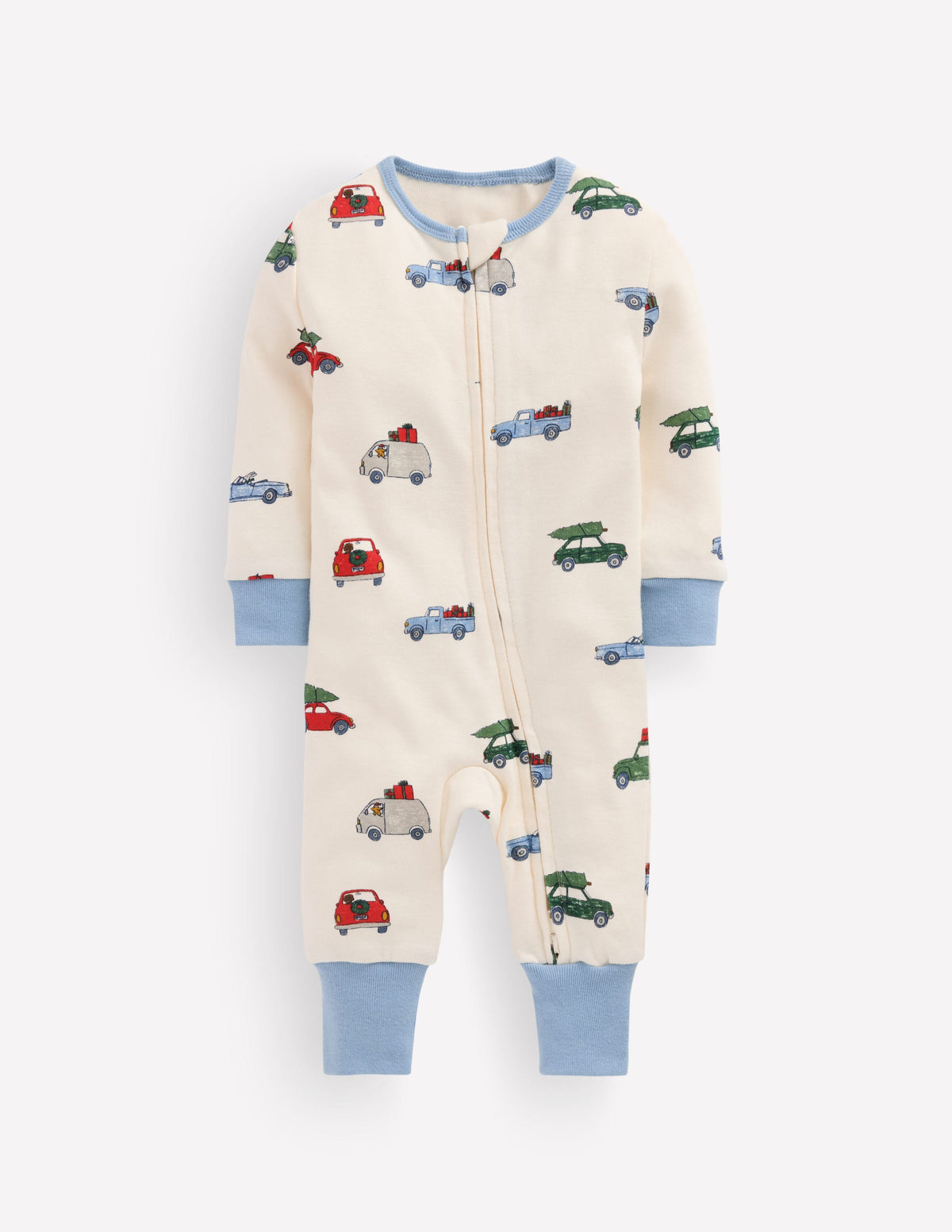 All-in-One Jersey Romper-Festive Cars - Image 1