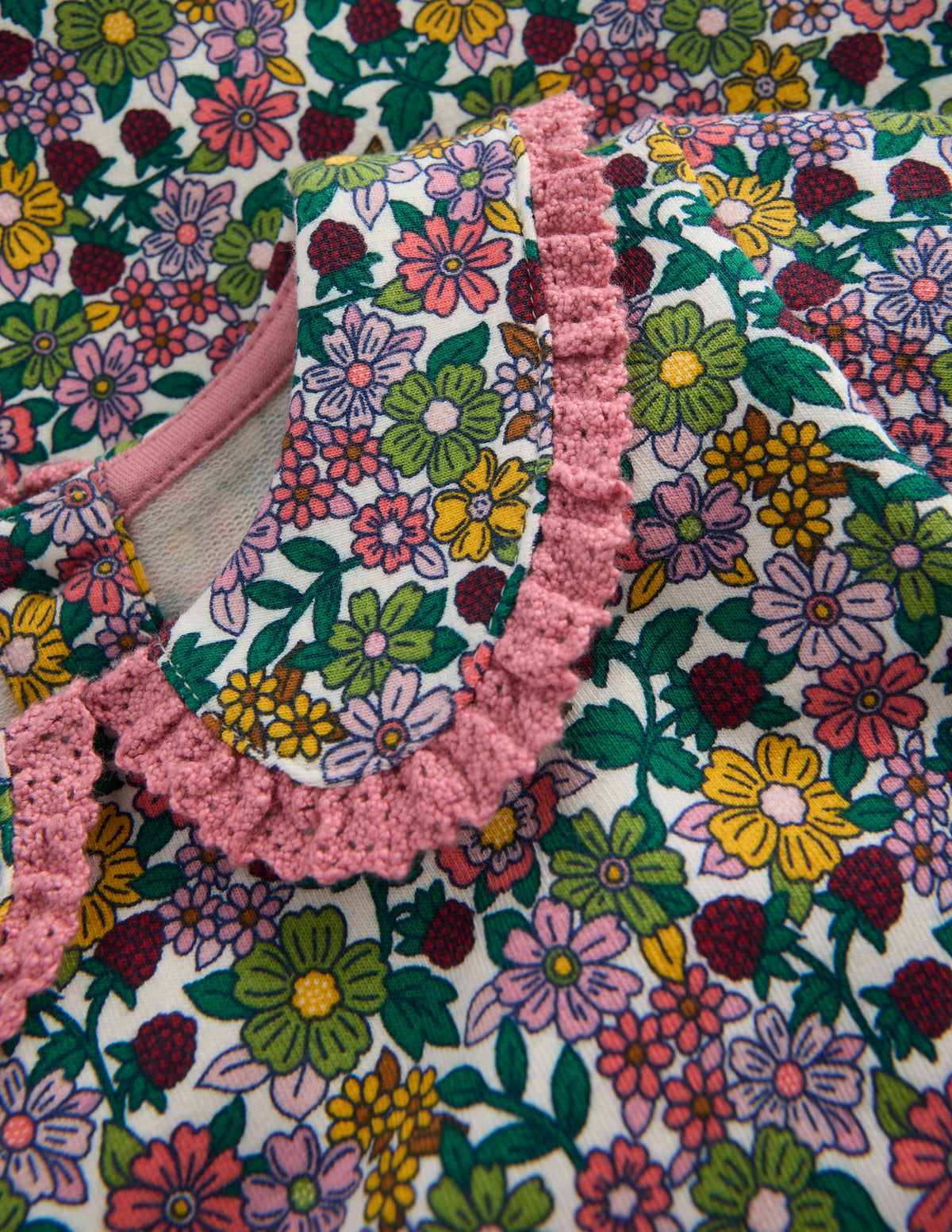 Pretty Collar Sweat Set-Raspberry Floral - Image 2