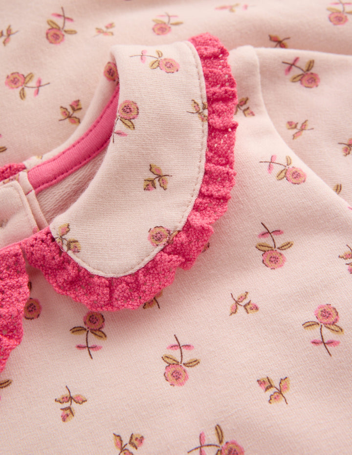 Pretty Collar Sweat Set-Botanic Pink Ditsy Floral