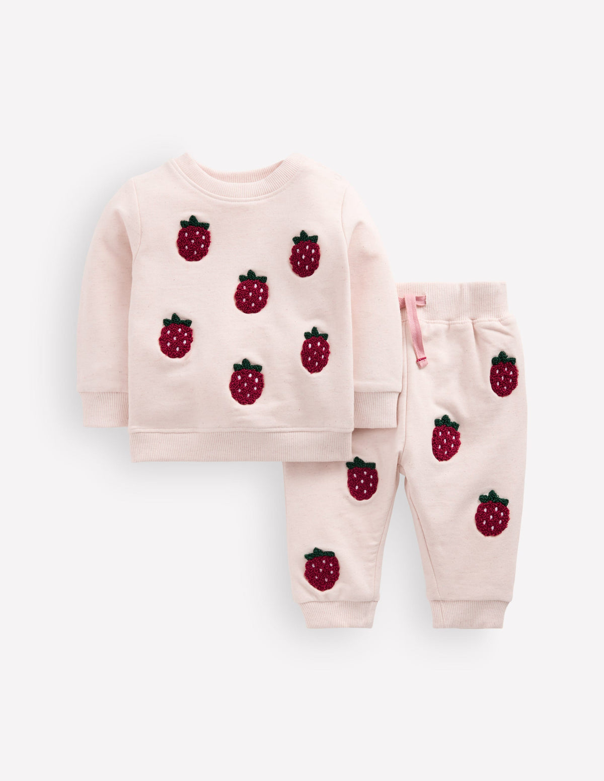 Appliqué Sweatshirt Set-Oatmeal Raspberries - Image 1