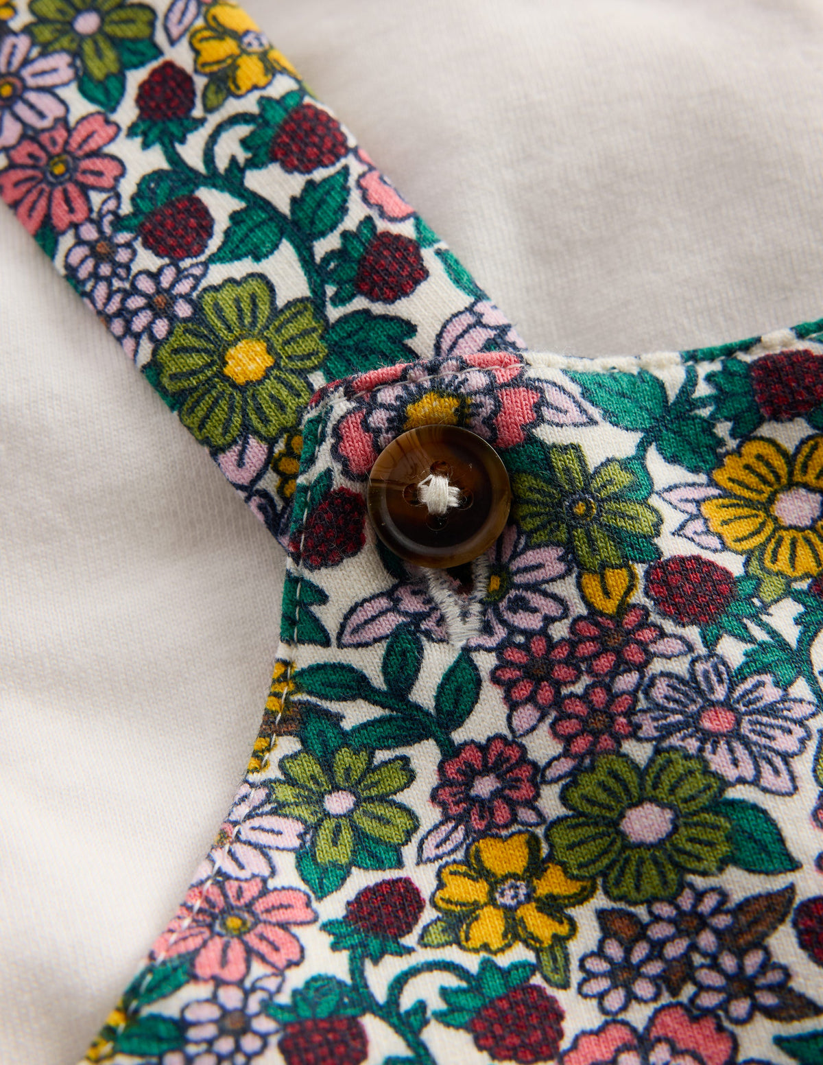 Jersey Dungarees Set-Raspberry Multi Floral-2