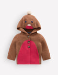 Novelty Cotton Knitted Jacket-Soft Brown Robin