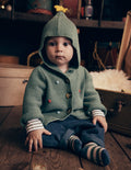 Novelty Cotton Knitted Jacket-Green Christmas Tree