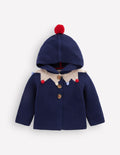 Novelty Cotton Knitted Jacket-College Navy Jester