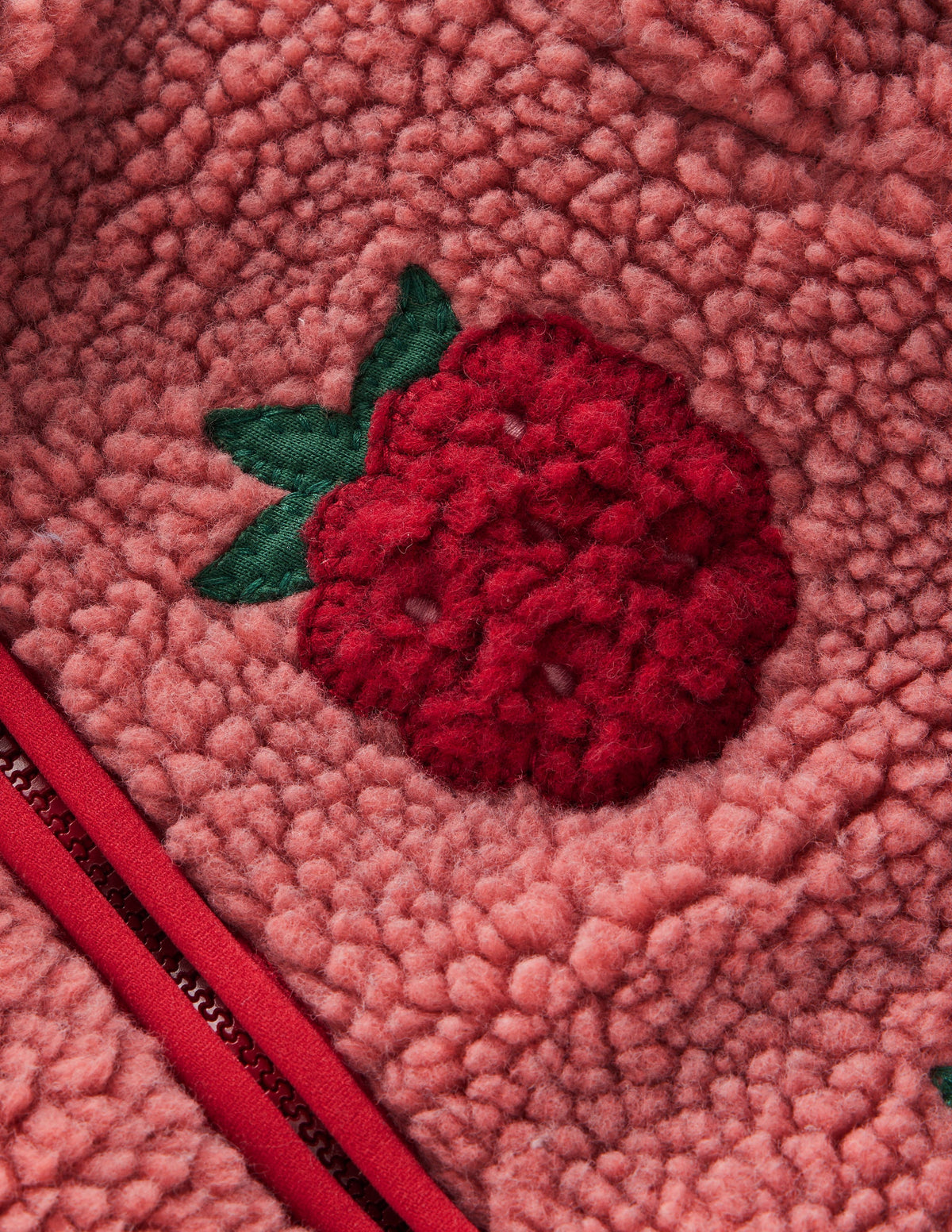 Cosy Borg Jacket-Rose Blackberry Applique - Image 2