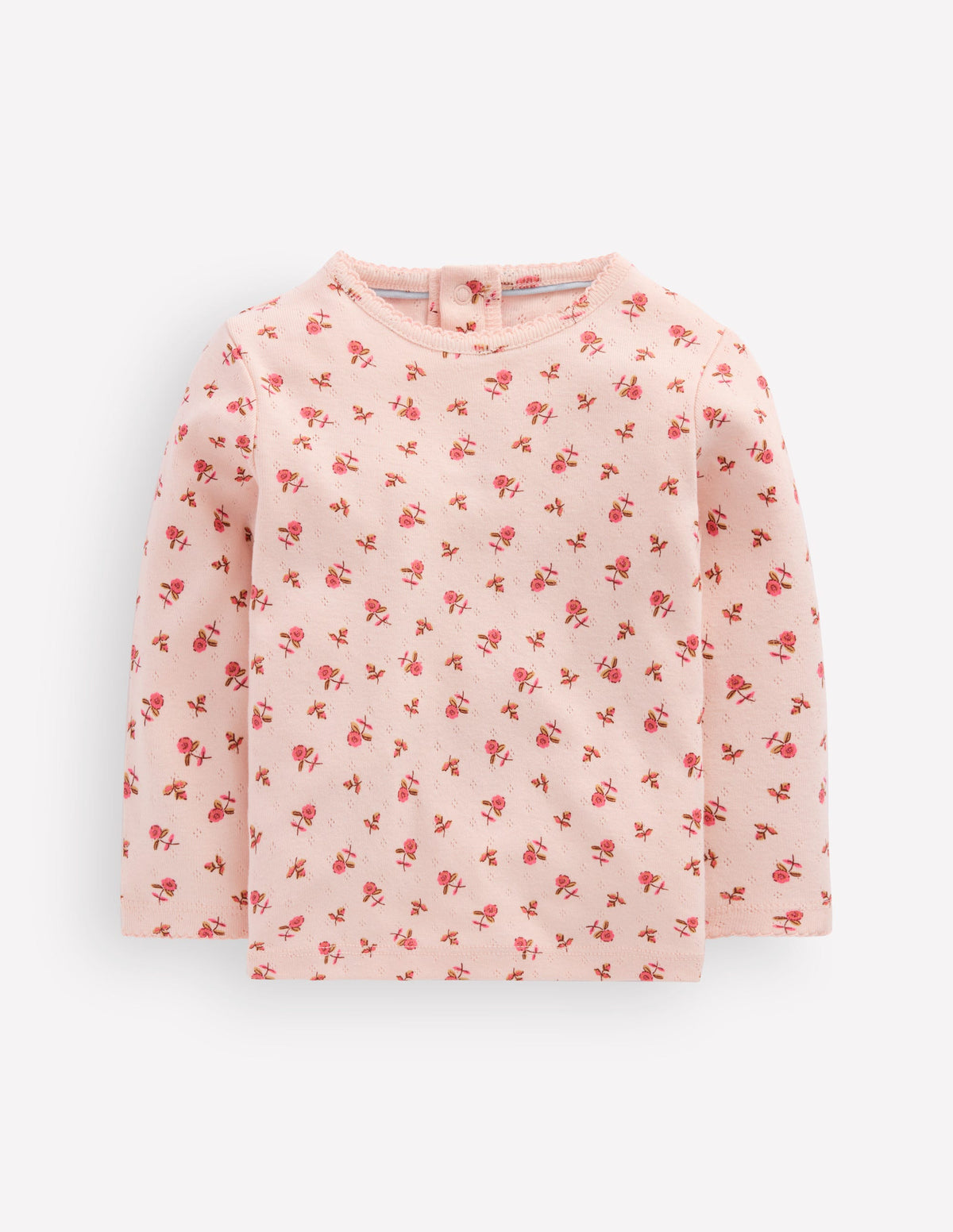 Cotton Pointelle Top-Botanic Pink Ditsy Floral - Image 1
