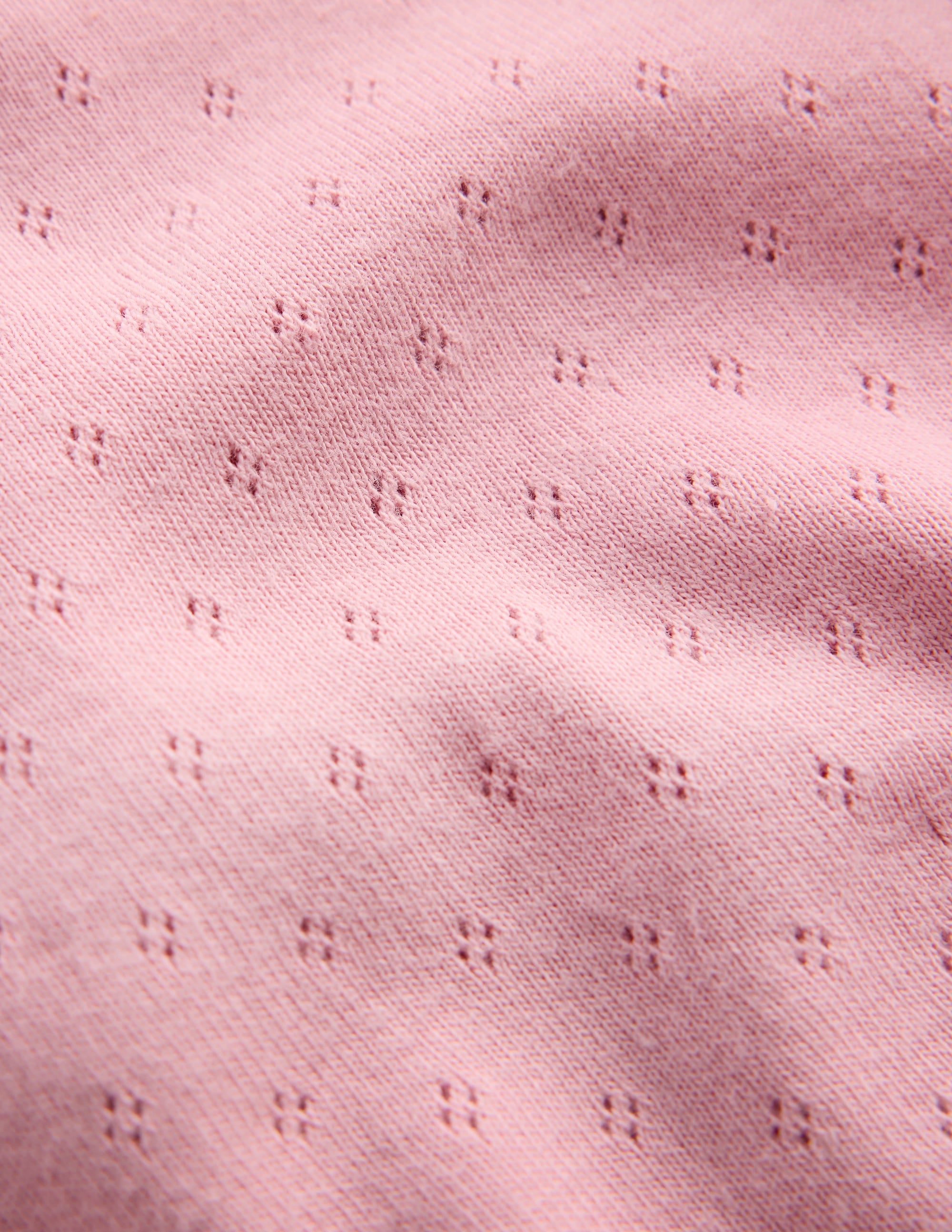 Cotton Pointelle Top-Pink - Image 1