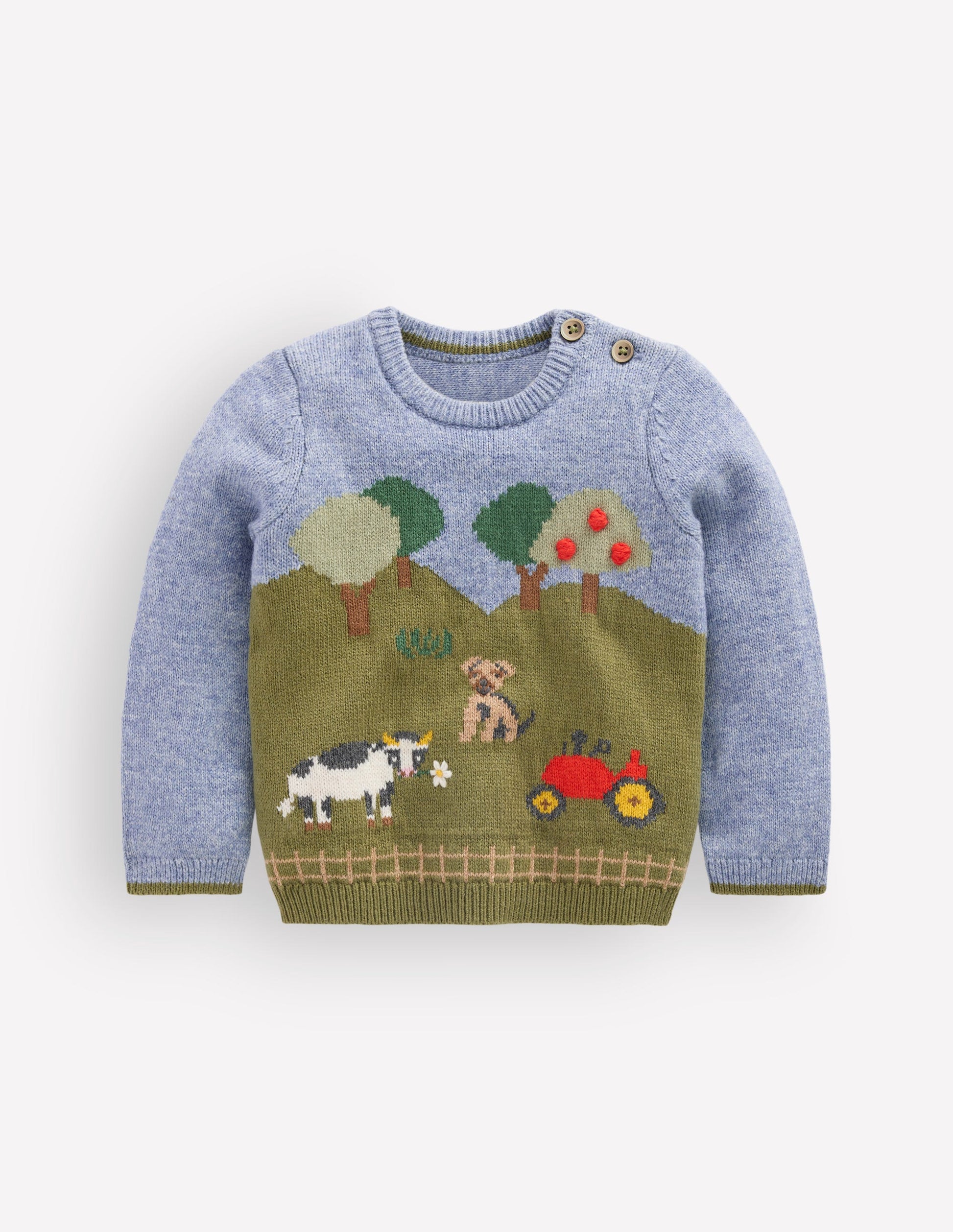 Cotton Logo Jumper-Multi Farm Scene-2