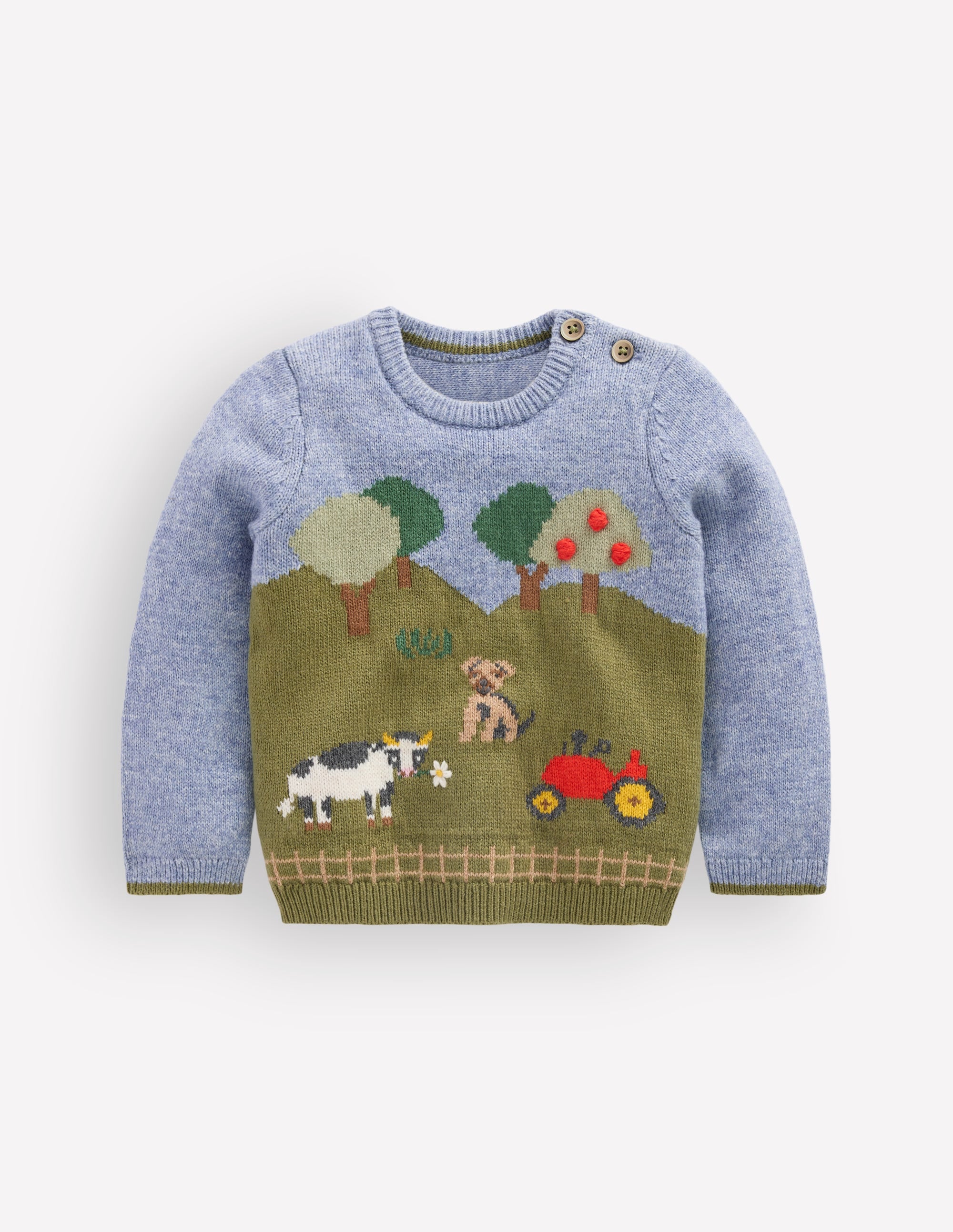Cotton Logo Jumper-Multi Farm Scene - Image 2