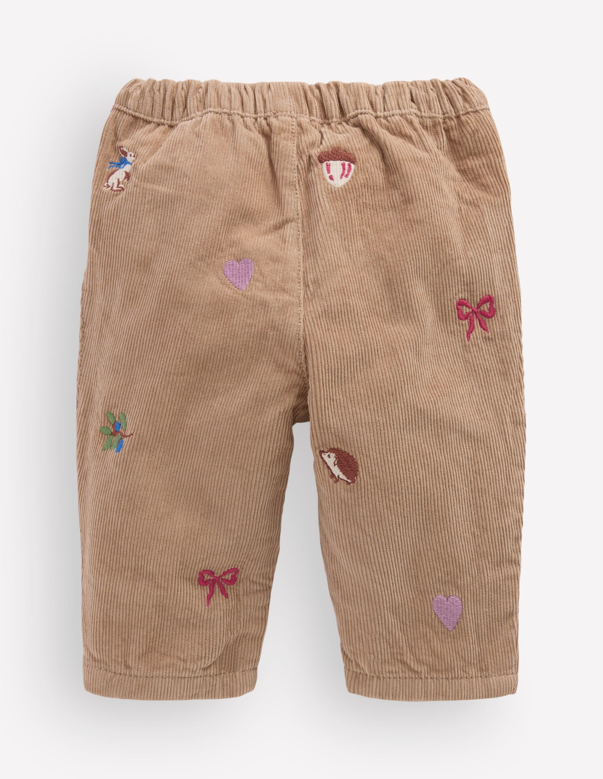 Cotton Cord Trousers-Embroidered Taupe - Image 2