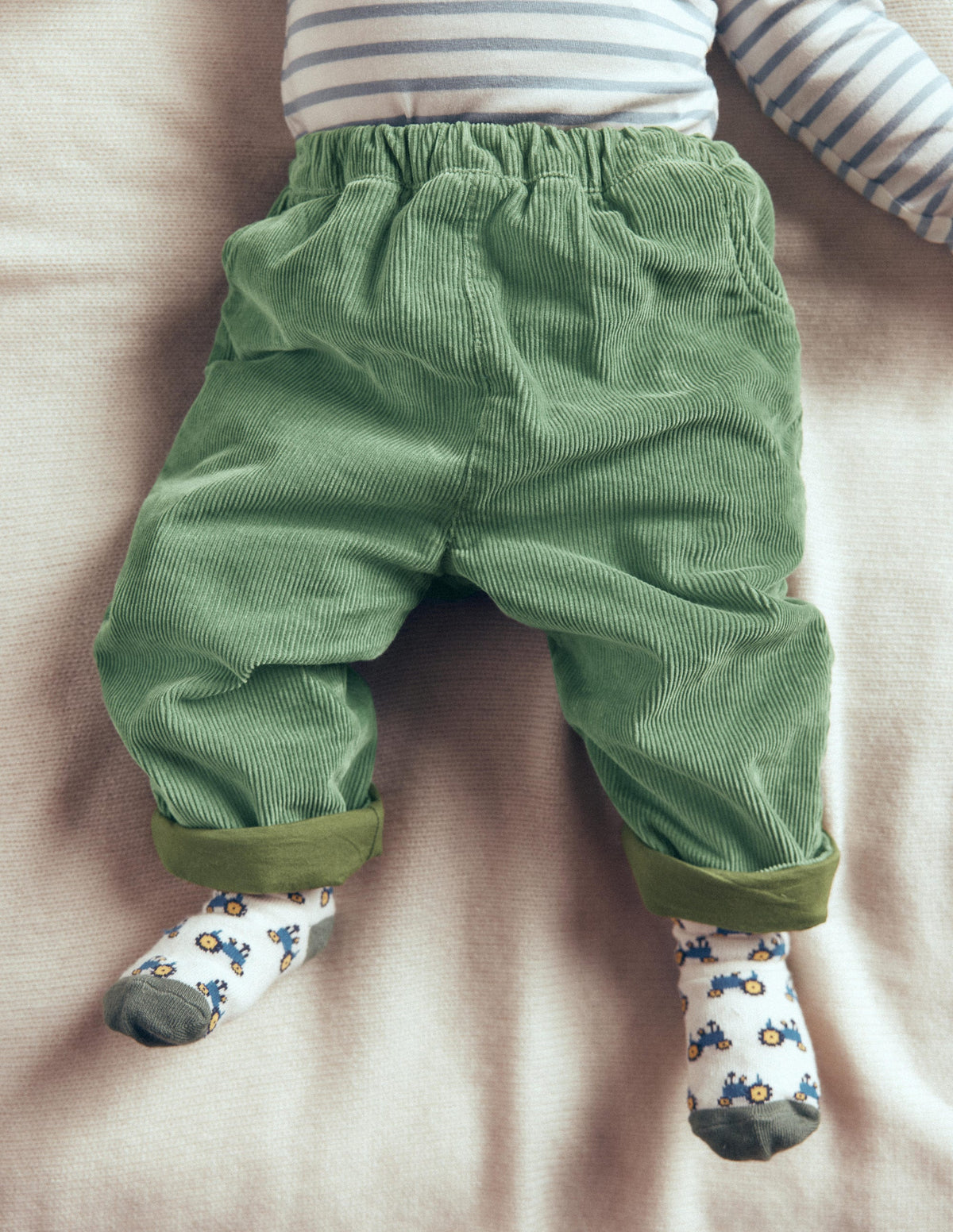 Cotton Cord Trousers-Green - Image 3