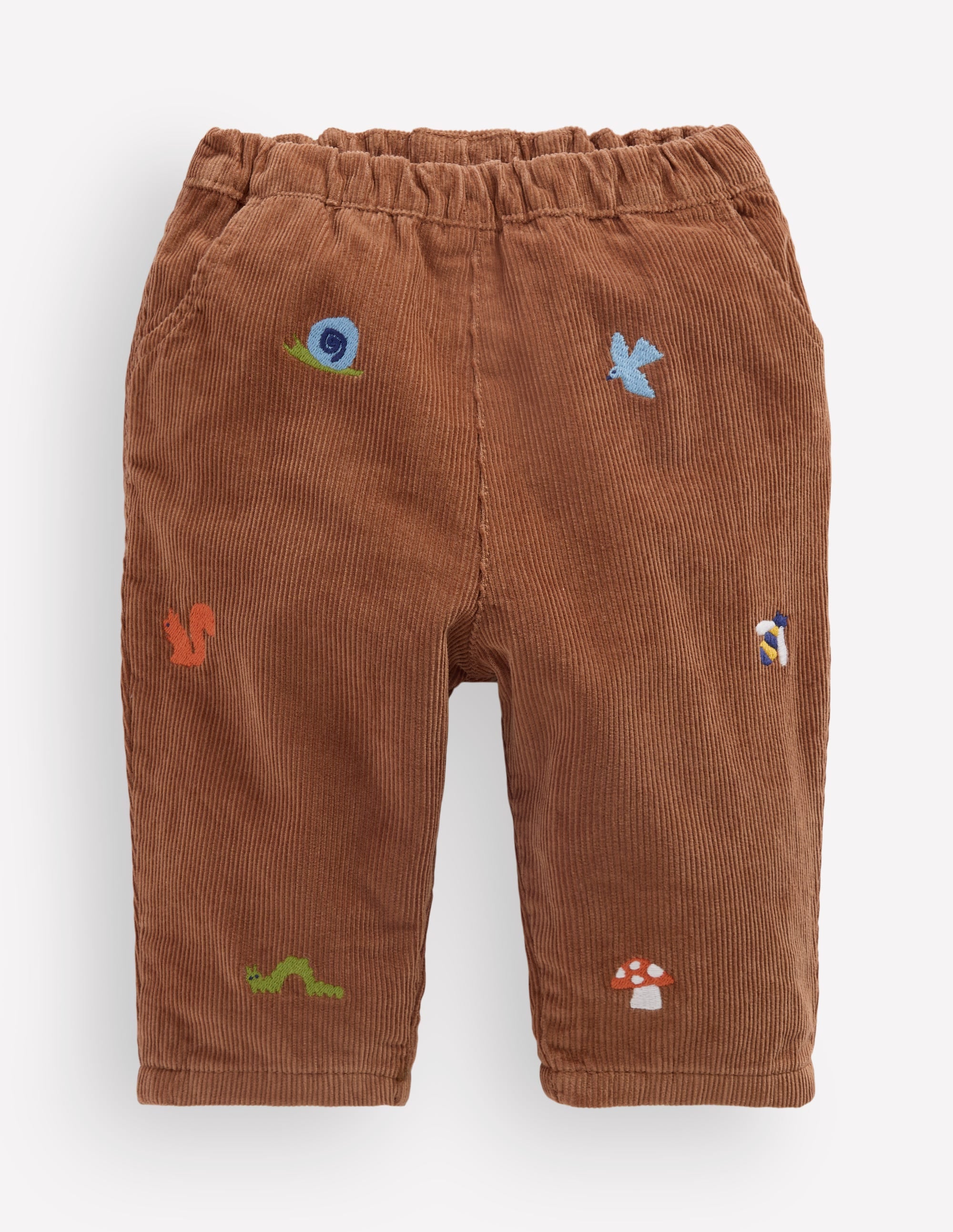 Cotton Cord Trousers-Embroidered Taupe - Image 2