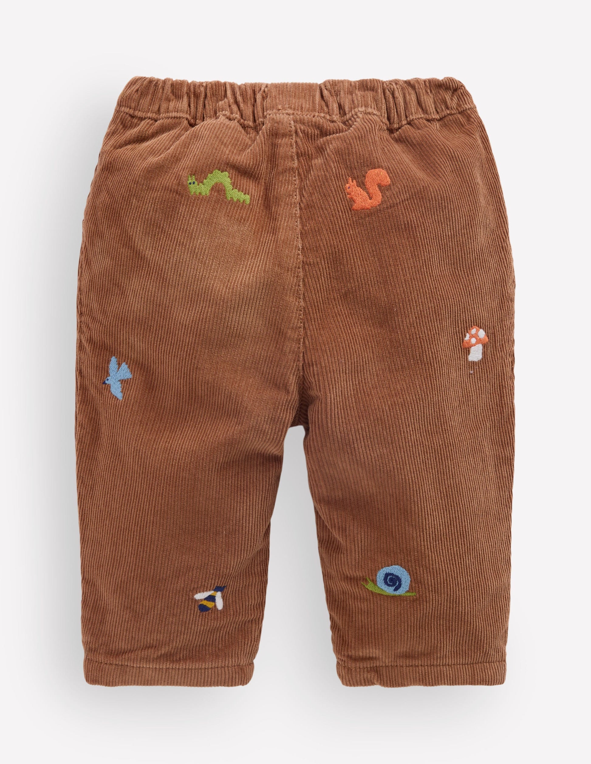 Cotton Cord Trousers-Embroidered Taupe-3