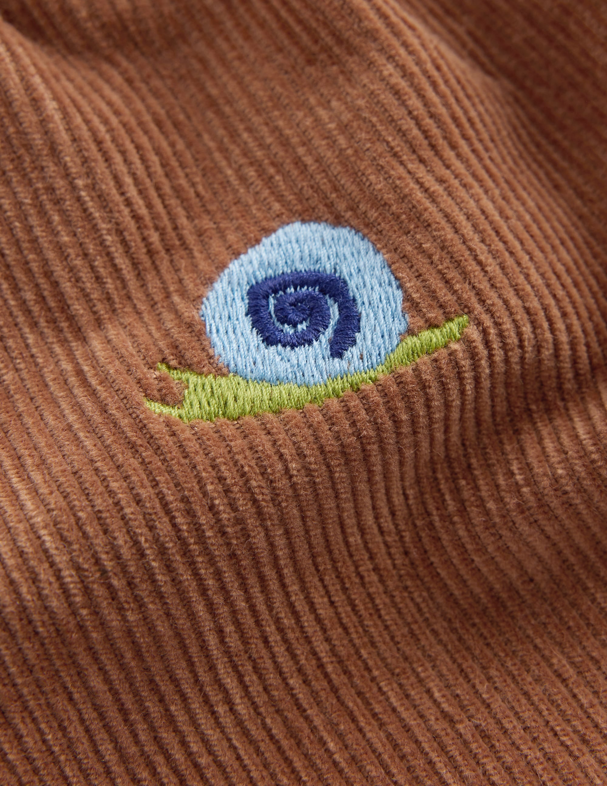 Cotton Cord Trousers-Embroidered Taupe - Image 4