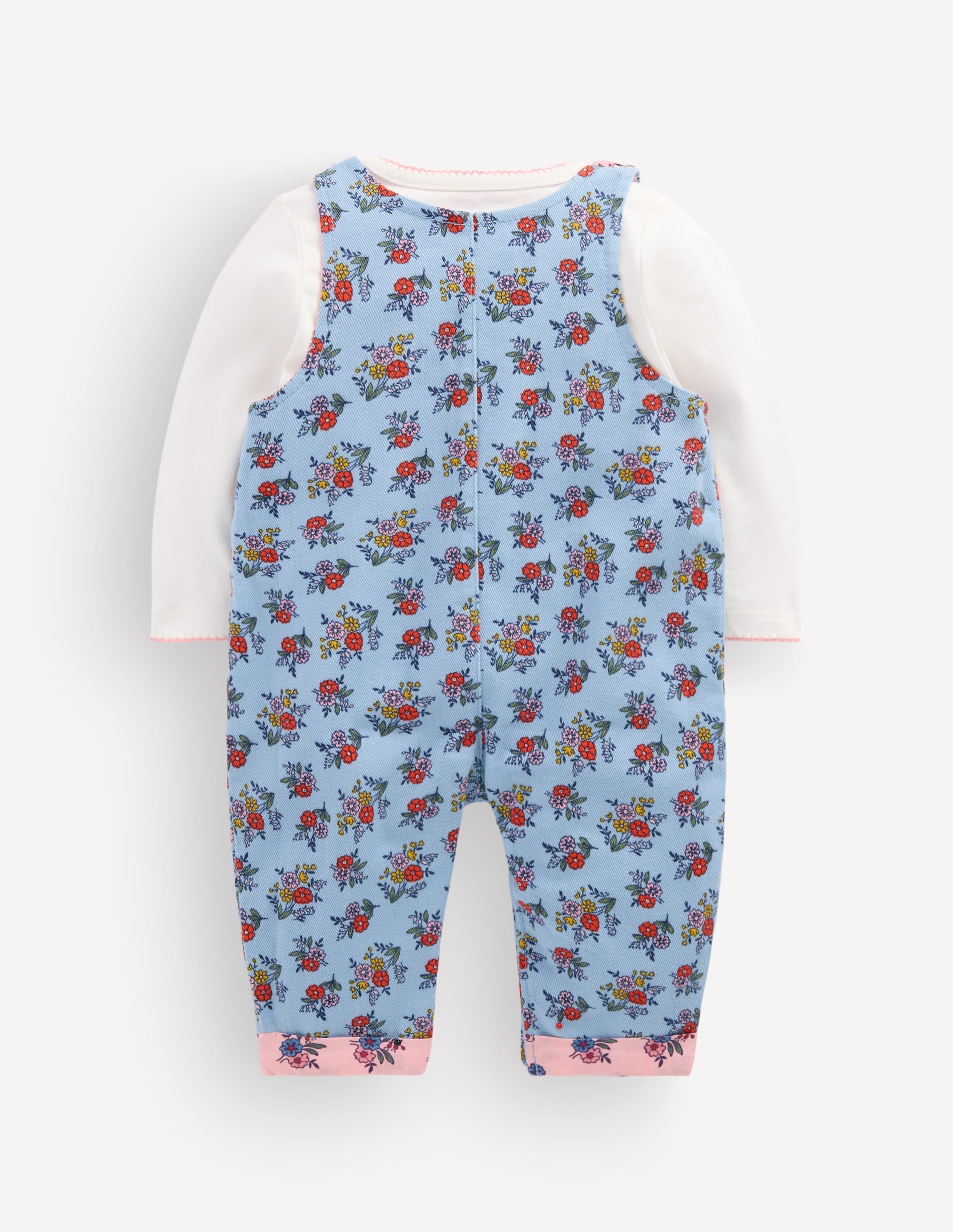 Woven Dungarees Set-Blue Sprouting Garden - Image 2