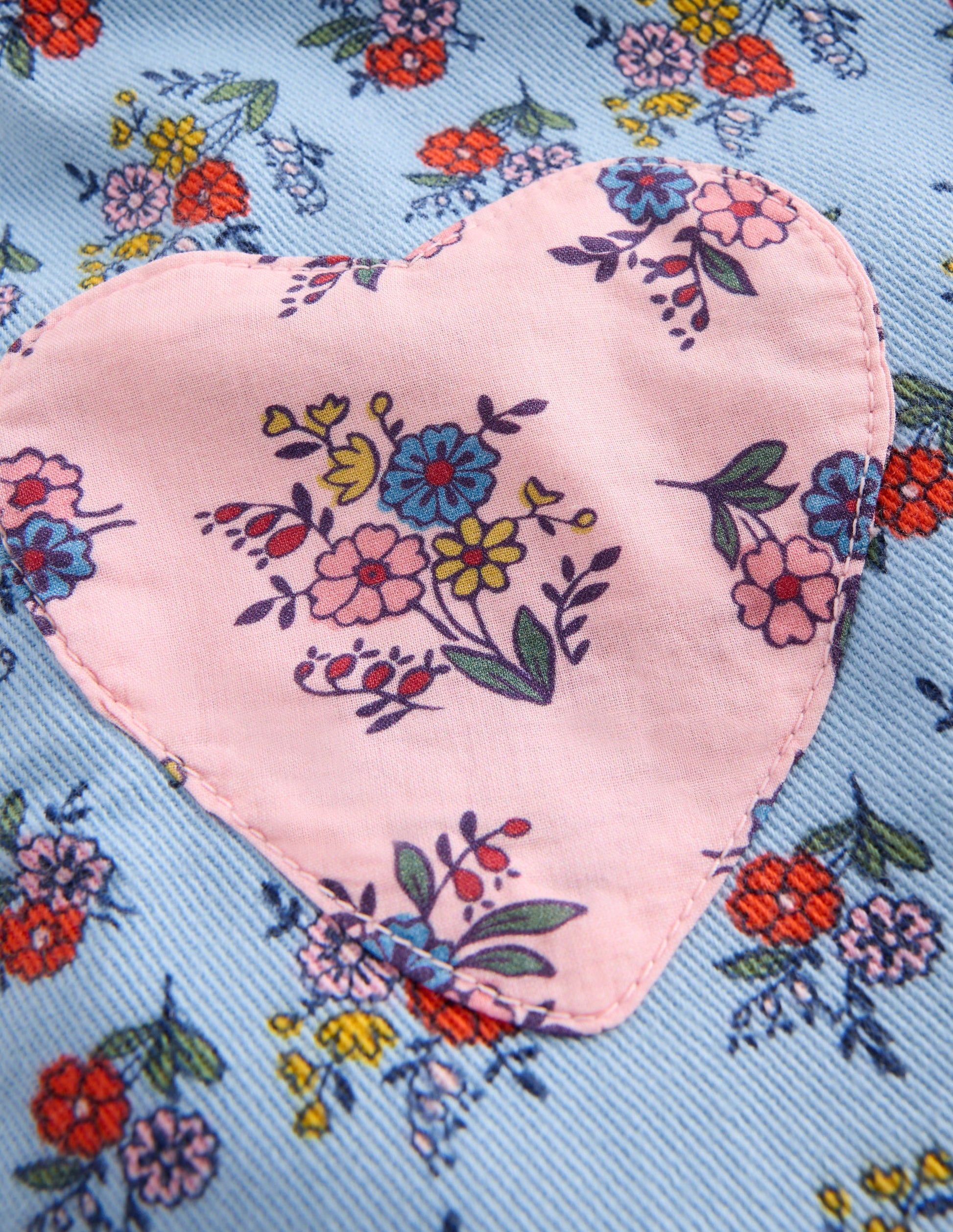 Woven Dungarees Set-Blue Sprouting Garden-3