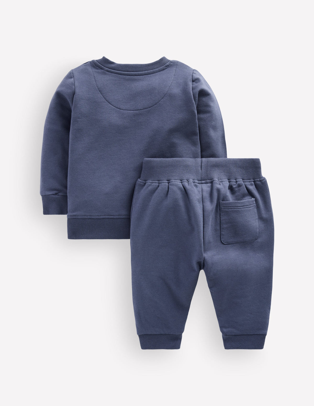Appliqué Sweatshirt Set-Robot Blue Boucle Bears-3