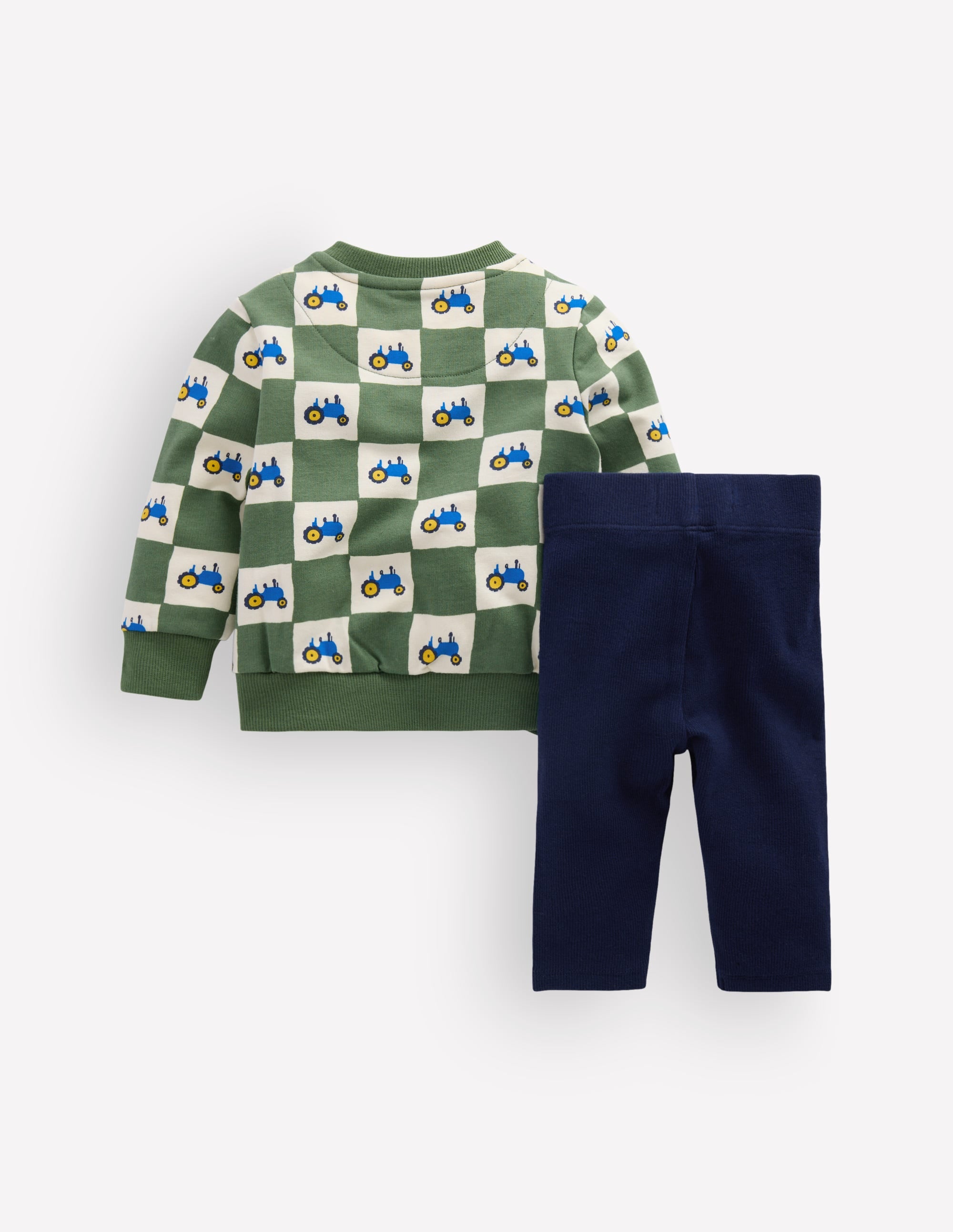 Sweatshirt & Legging Set-Green Check Tractors - Image 3