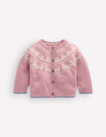 Fair Isle Cardigan-Vintage Pink Marl Festive