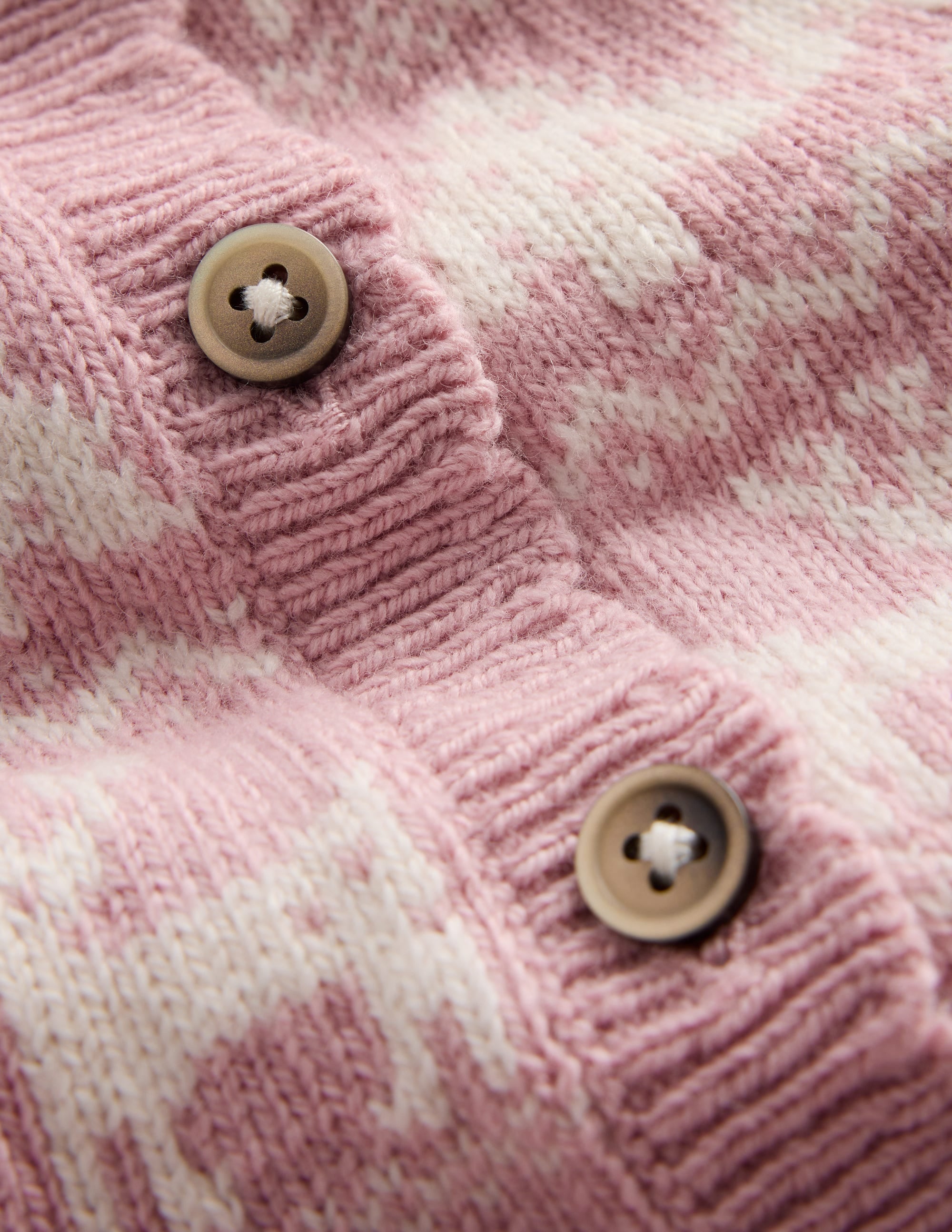 Fair Isle Cardigan-Vintage Pink Marl Festive - Image 3