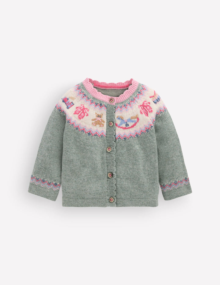 Fair Isle Cardigan-Csarite Green Polar Post