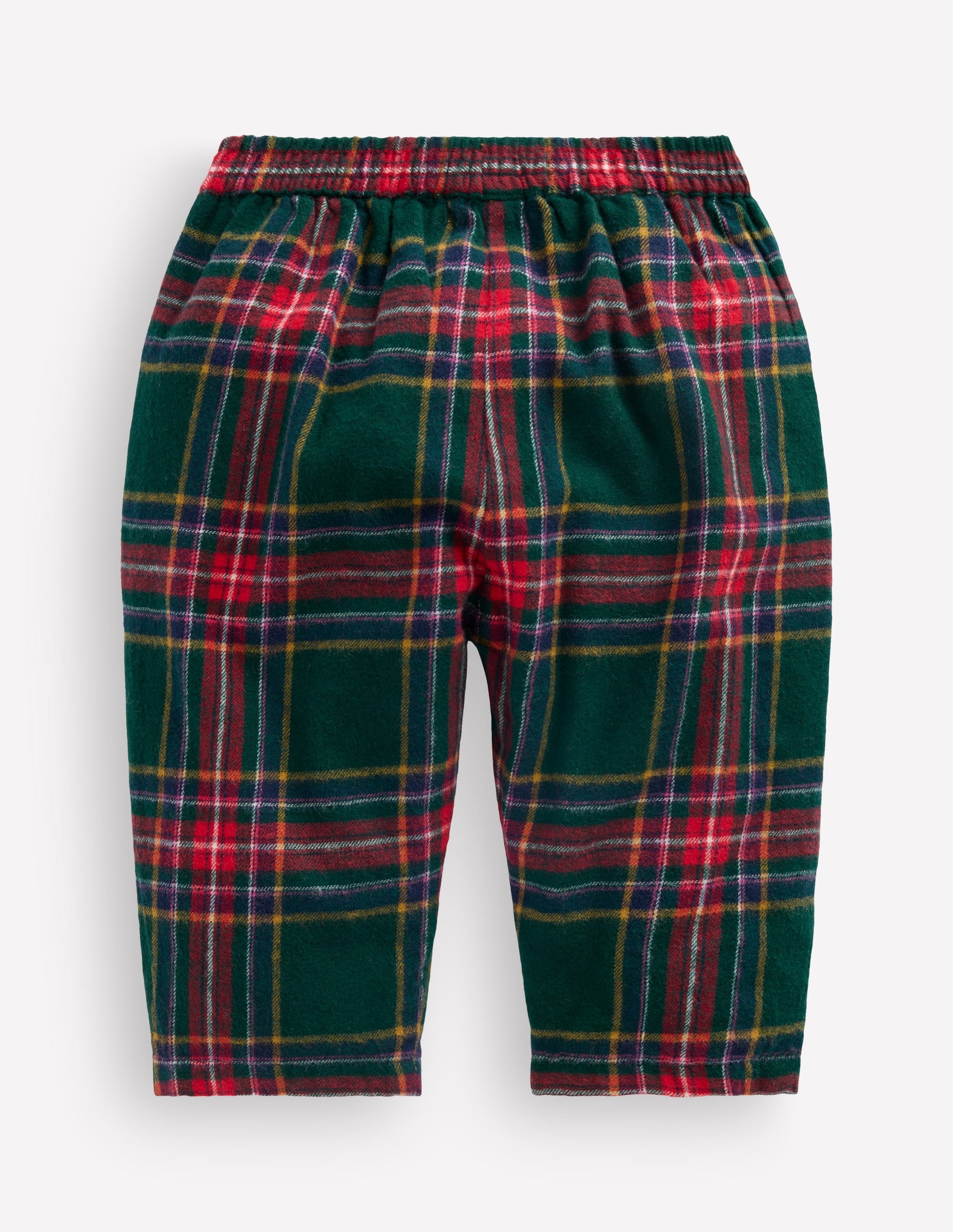 Woven Pull-on Trousers-Green/Red Check-2