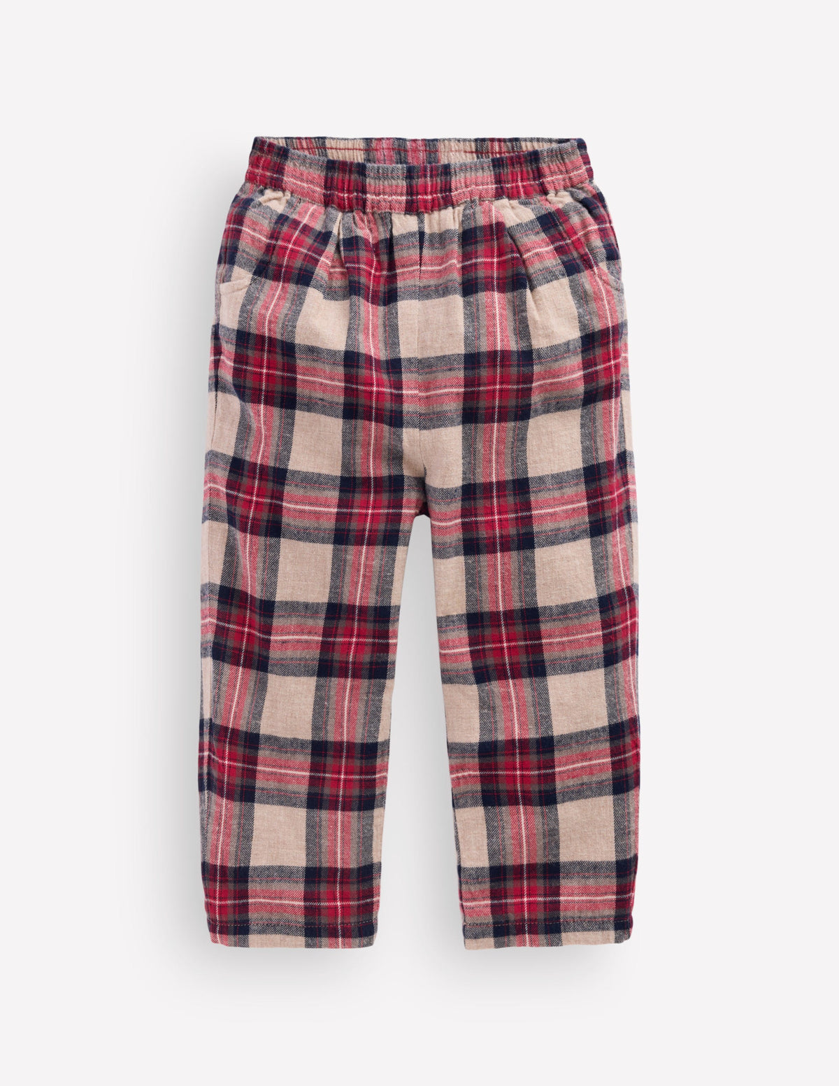 Woven Pull-on Trousers-Oatmeal Check-5