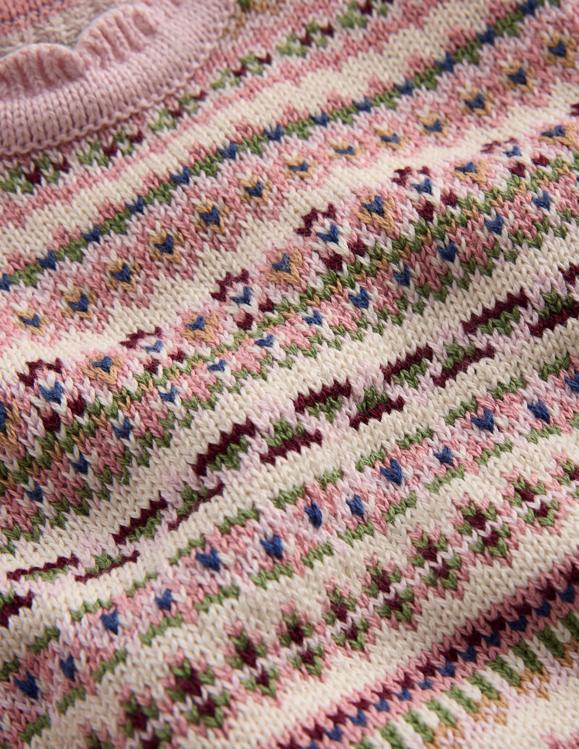 Fair Isle Knitted Jumper Set-Pink Heather - Image 3