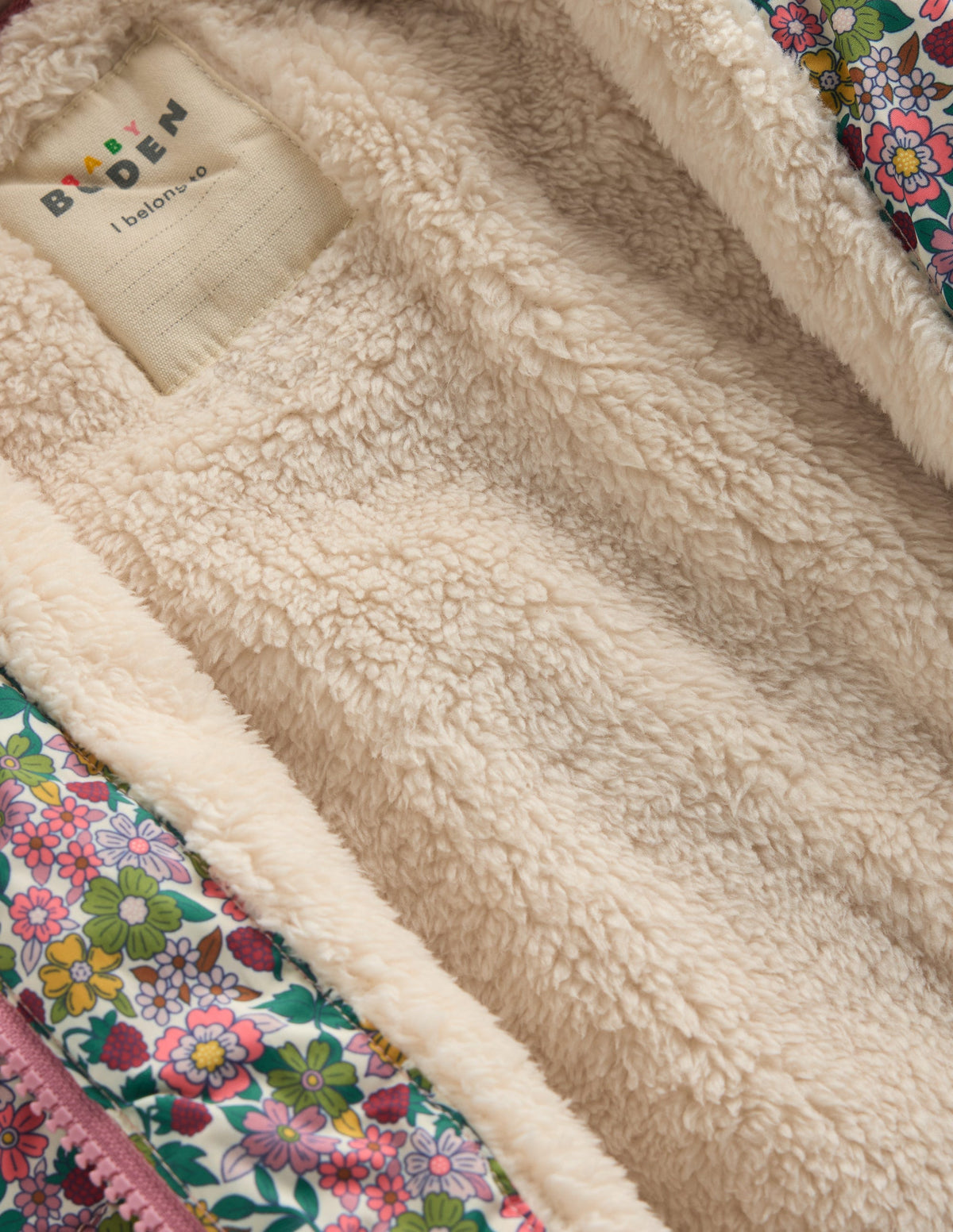 Cosy Lined Puffer Jacket-Papyrus Raspberry Floral - Image 2
