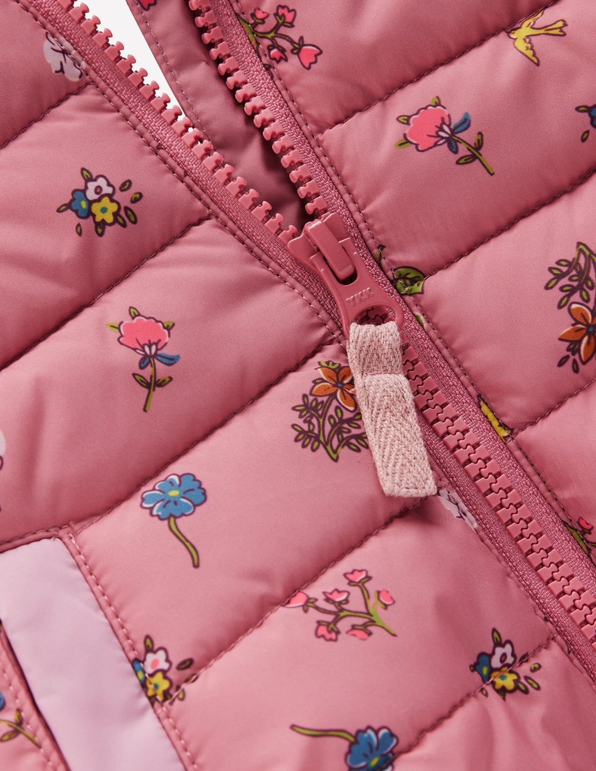 Cosy Lined Puffer Jacket-Pink Spaced Floral-4