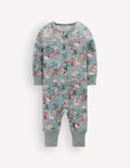 All-in-One Jersey Romper-Larch Green Festive