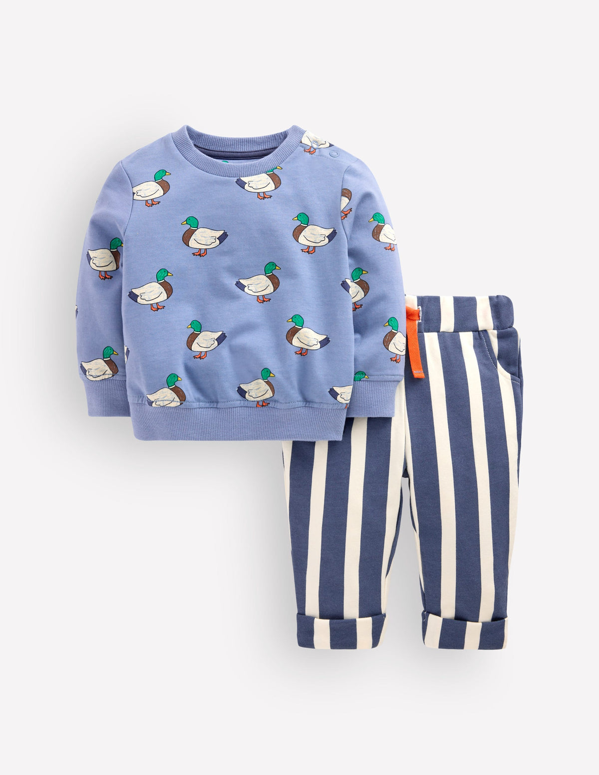Striped Sweatshirt Play Set-French Blue Ducks - Image 1