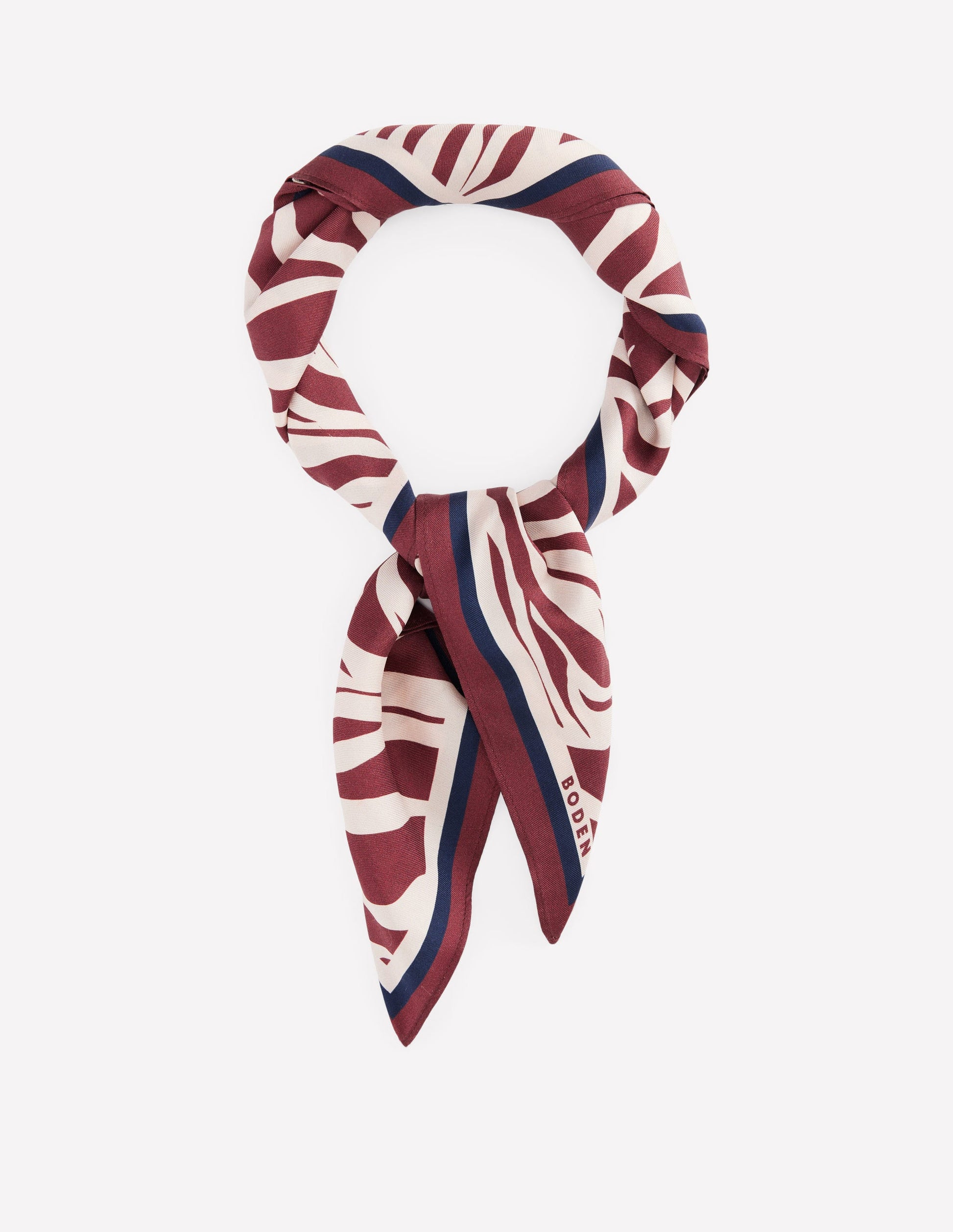 Elisabeth Silk Square Scarf-Chestnut, Zebra Swirl-3