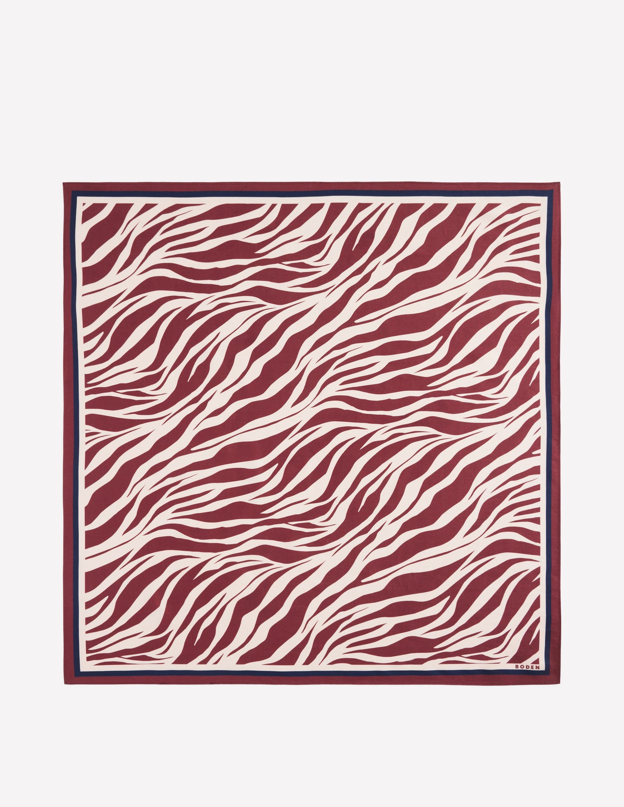 Elisabeth Silk Square Scarf-Chestnut, Zebra Swirl - Image 5