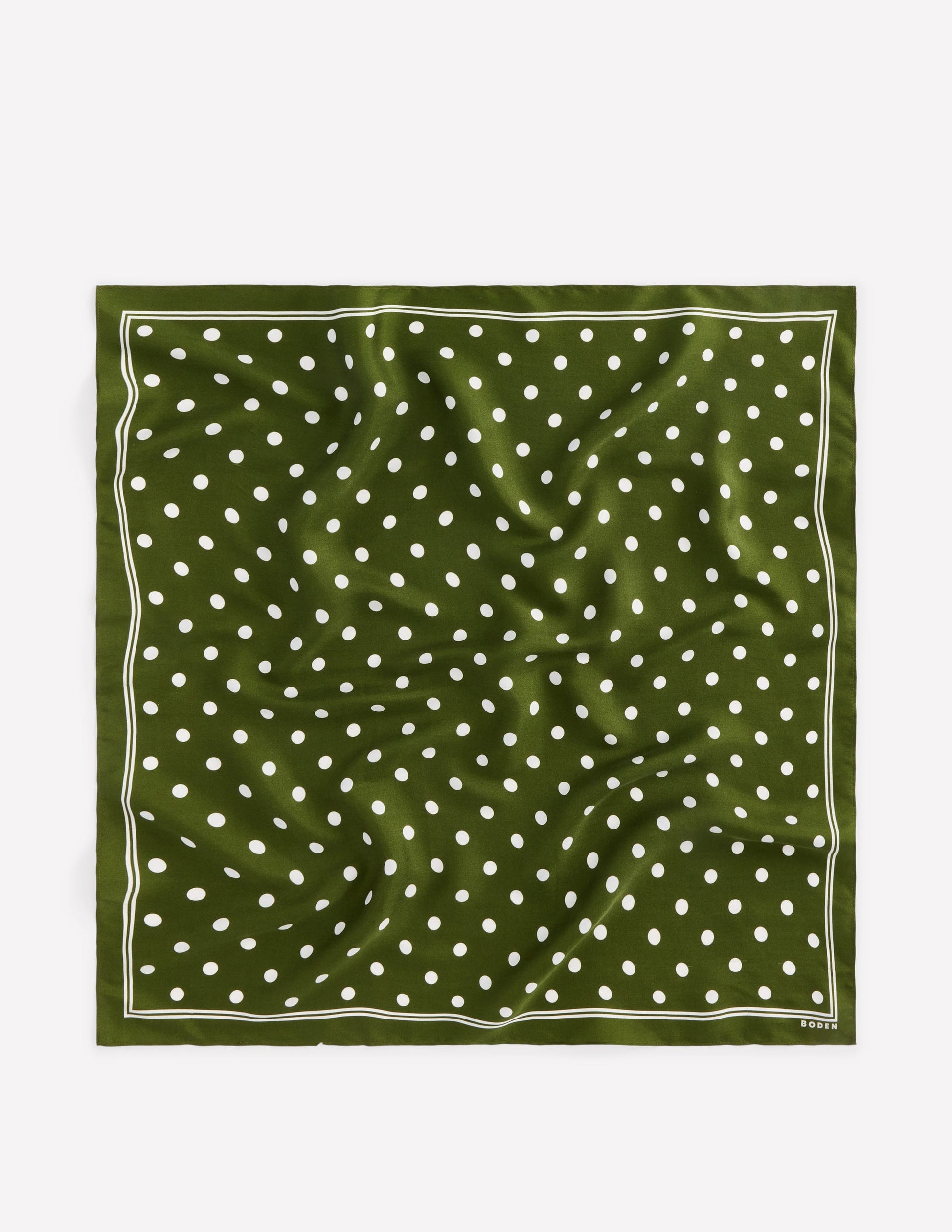 Elisabeth Silk Square Scarf-Chive, Spot-4